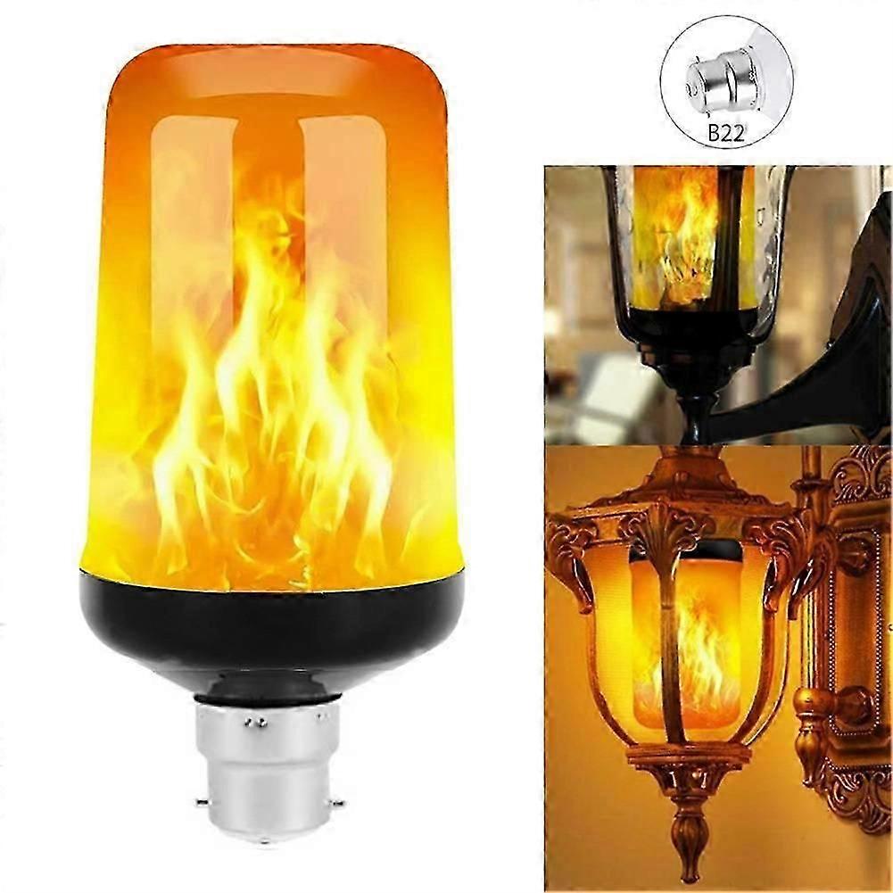 E27/22/26 Ampoule LED à effet de flamme 4 modes Feu scintillant Décor simulé