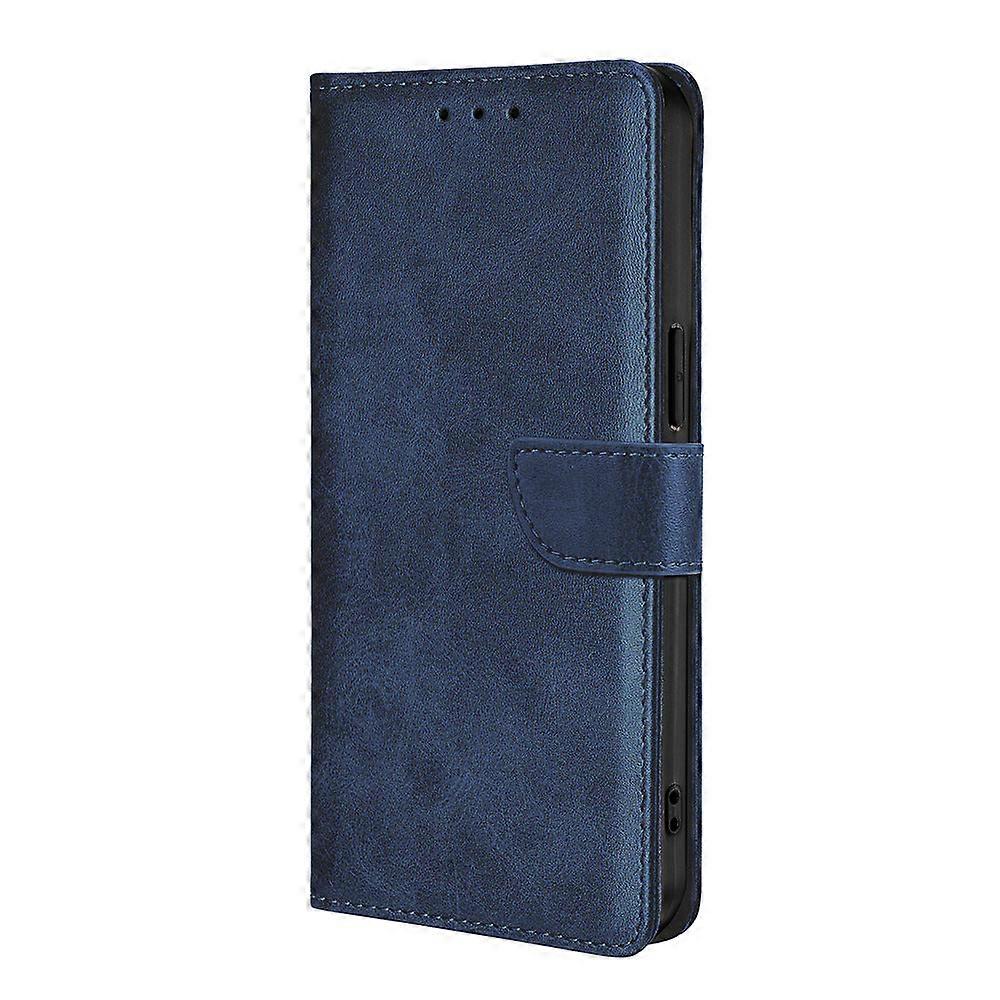 Veske til Iphone 14 Pro Max Blå Flip Skinn Anti-fall Kortspor På lager