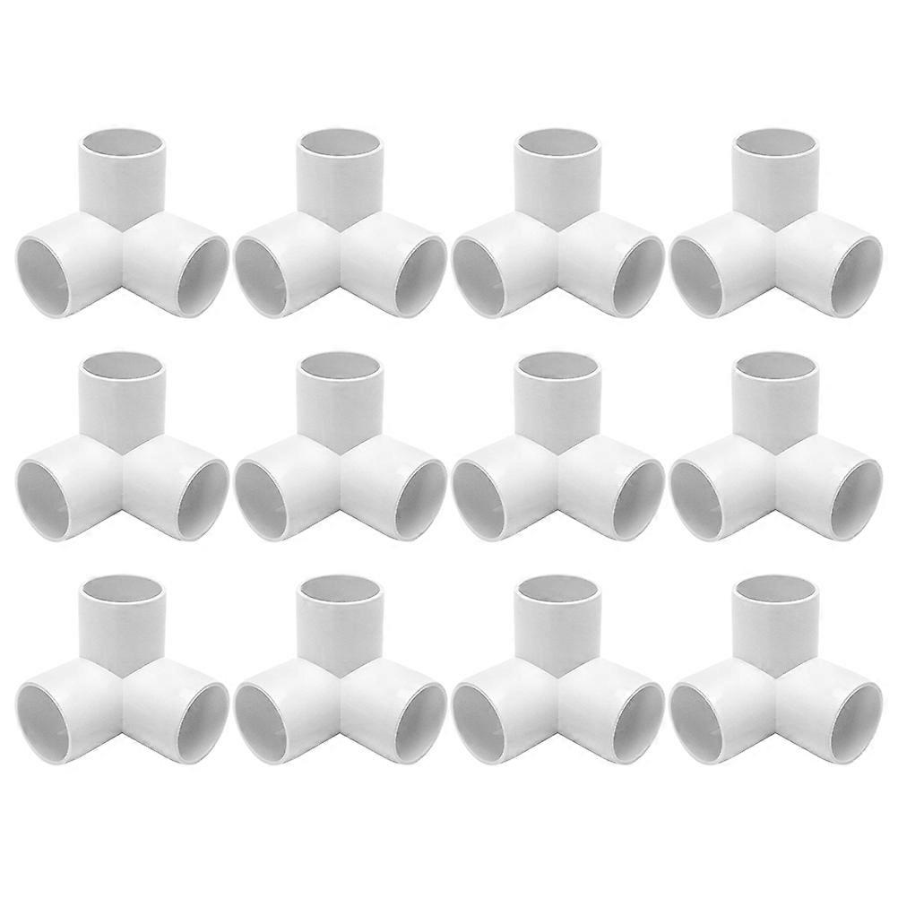 Pipe Fitting 12Pcs Fitting Connector Tent Connection Three-Way PVC For Furniture Assembly Practical Square 5.68x5.68cm