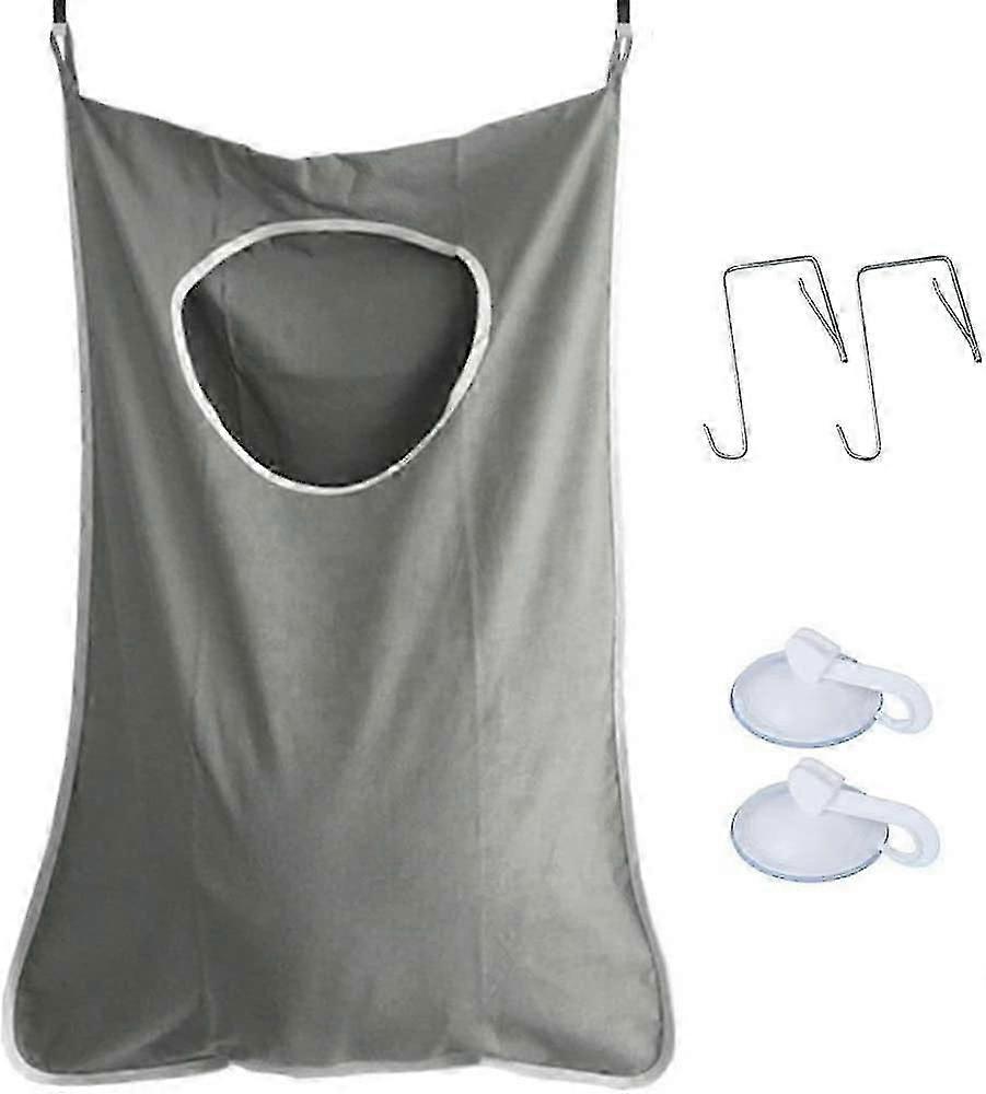 Door-hanging Laundry Hamper Bag Grey, Acsergery Foldable & Space Saving Corner Laundry Gift