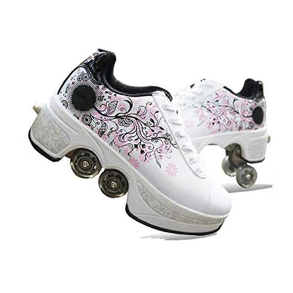 Deform Wheel Skates Doppelrollschuhe für und Erwachsene, weiß EU36