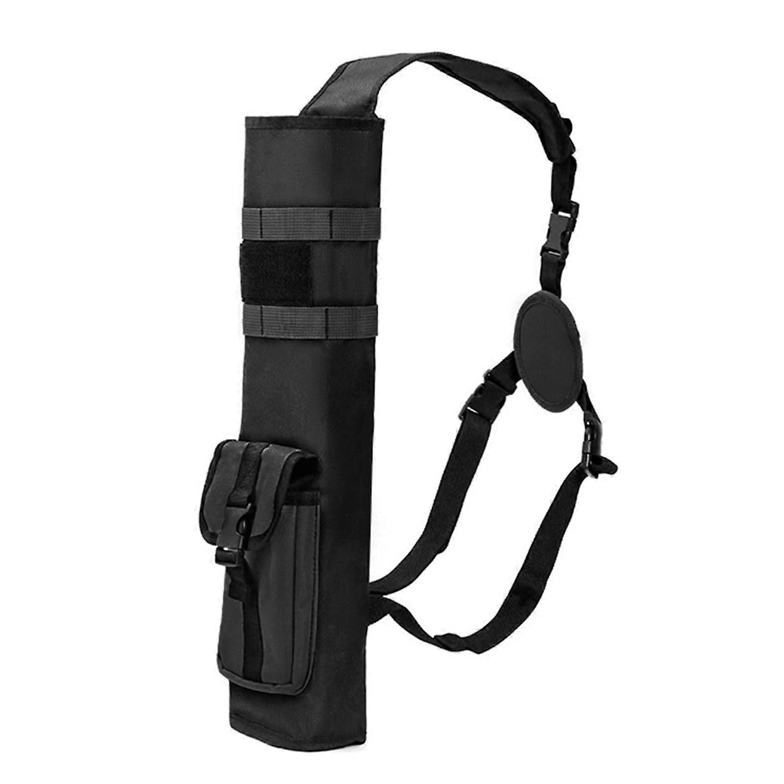 Archerys Back Arrow Quiver Bag For Arrows Shoulder Hanging Adjustable Spinning Top Black Hunting Targets