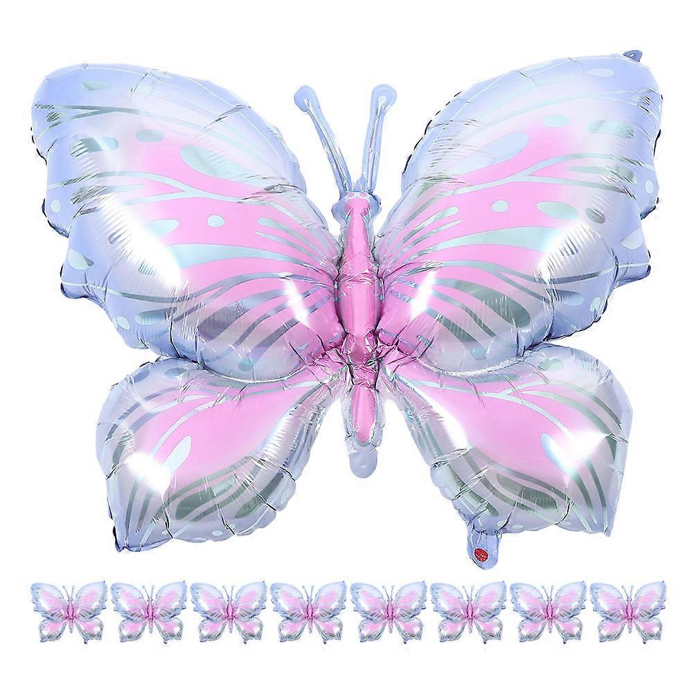 誕生日パーティーの装飾用の10個の愛らしい蝶のホイル風船、パーティー用のエレガントなフィルム小道具、写真の背景やお祝い