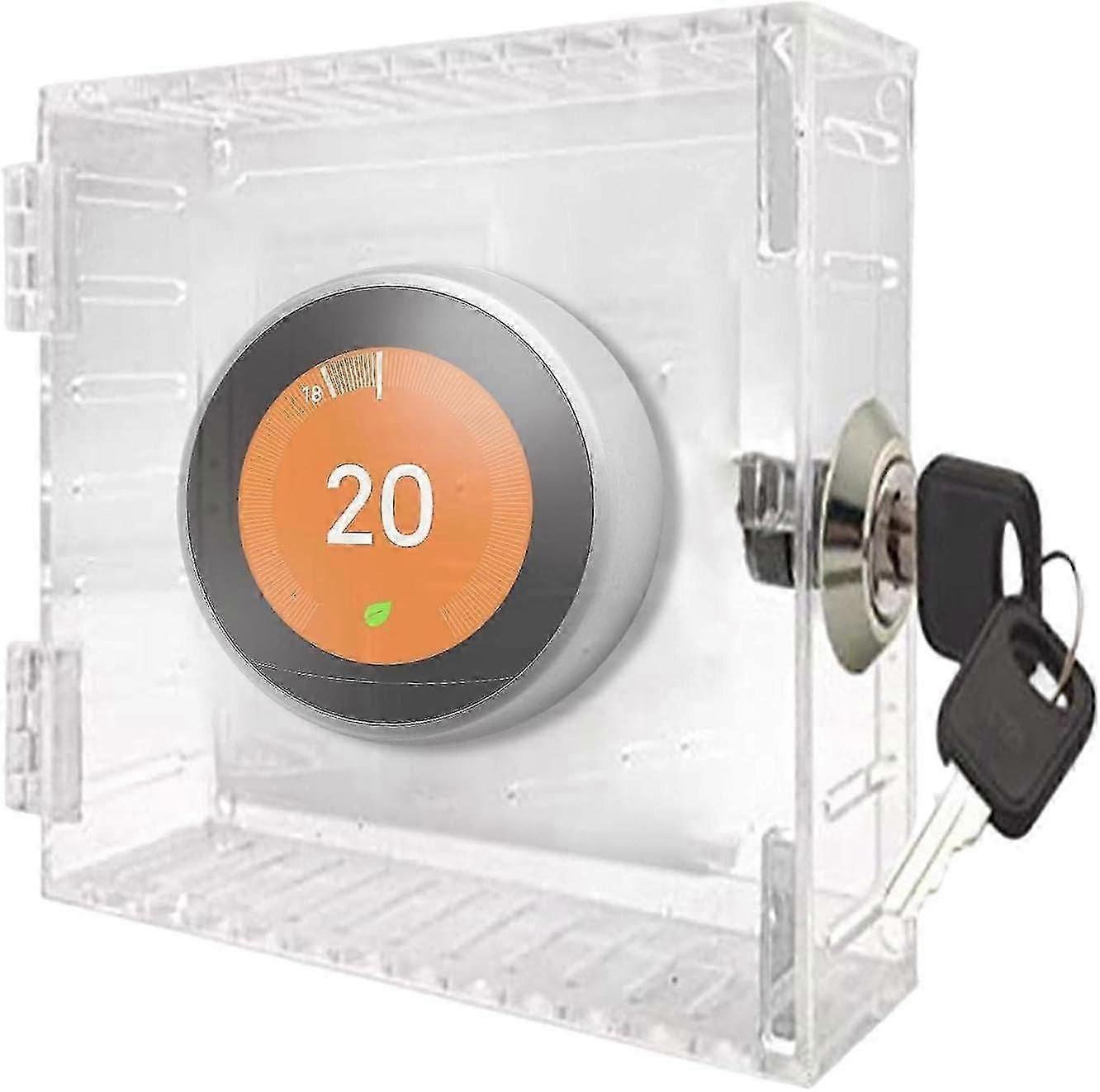 Thermostat Cover, Universal Thermostat Lock Box With Lock, Clear Large Thermostat Guard For Thermostat On Wall,thermostat Panel Lock Guard For Home, B