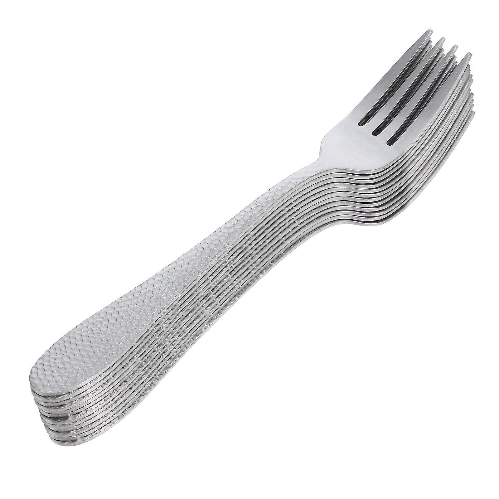 Stainless Steel Dessert Forks Ergonomic Handle Sleek Design For Office Use 12Pcs