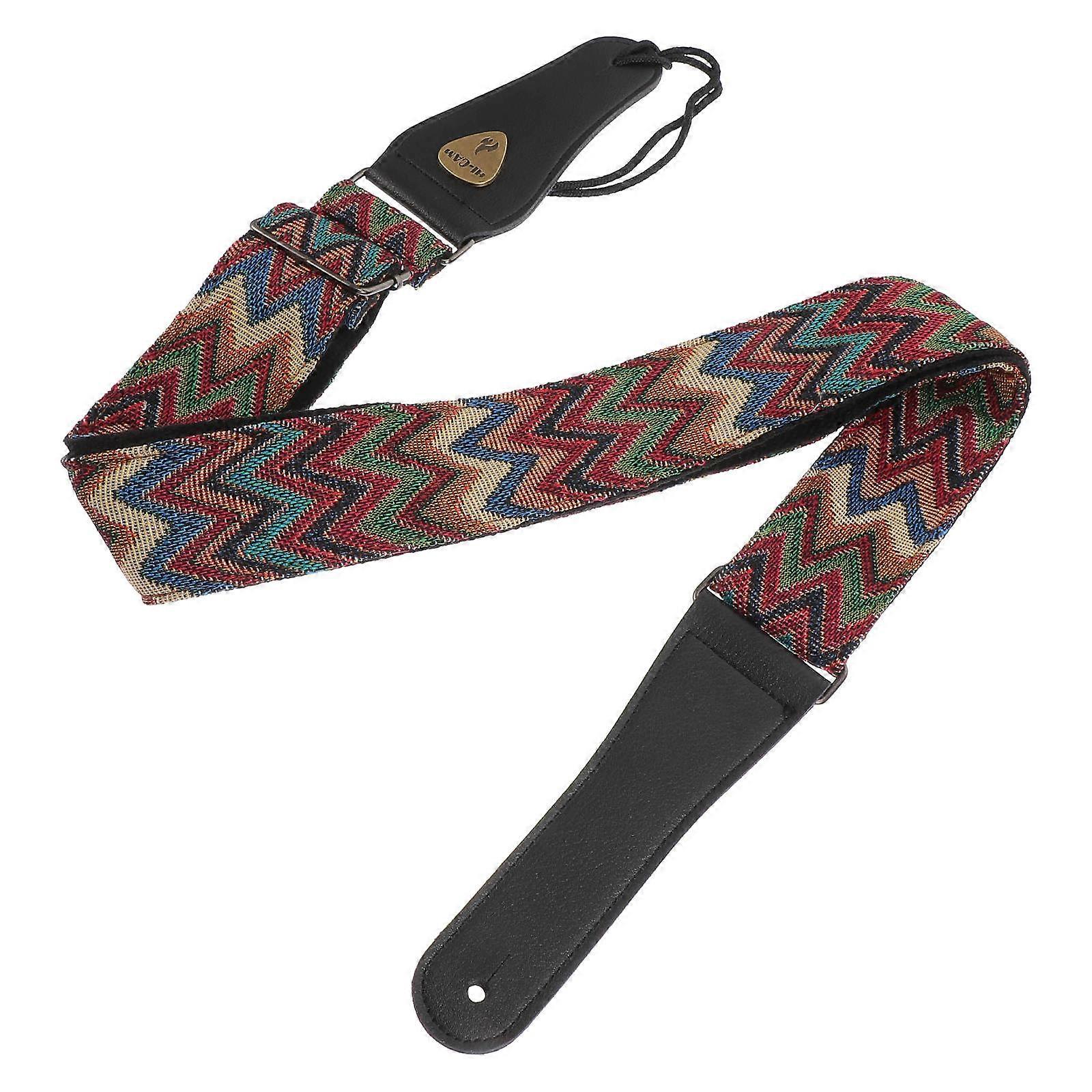 Ukulele Strap with Artistic Pattern, Flexible & Durable Design for Acoustic/Electric Guitar, Comfortable Shoulder Support Accessory