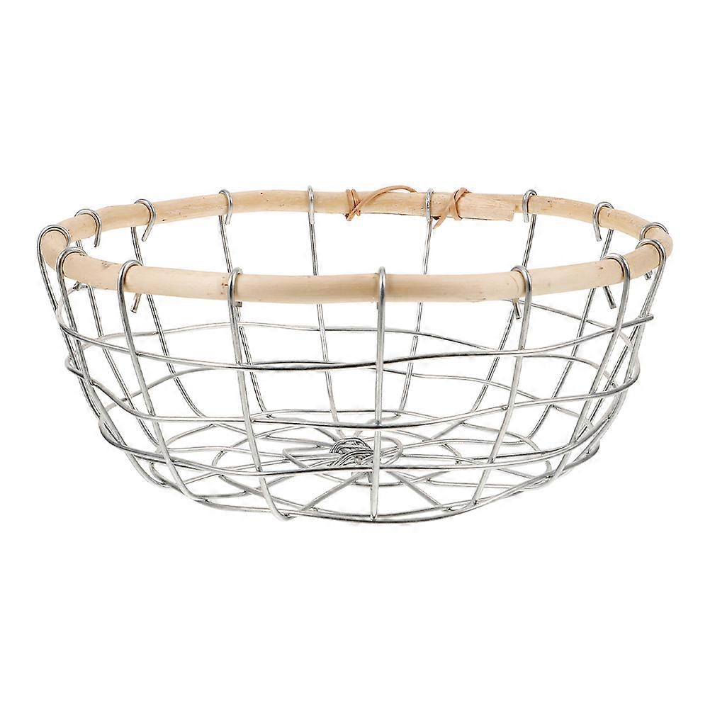 Countertop Fruit Basket Kitchen Organizer Picnic Use Wooden Base 26.00X26.00X9.00CM Organization 1Set
