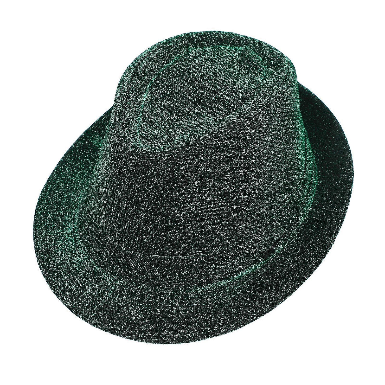 St. Patrick's Day Unisex Green Top Hat for Men Women Classic Irish Festival Fedora for Costume Party Accessories, Comfortable Fit
