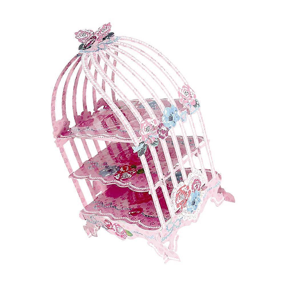Disposable Party Dessert Display Stand Reinforced Corrugated Paper Birthday Celebration 23.5*47cm 1Set