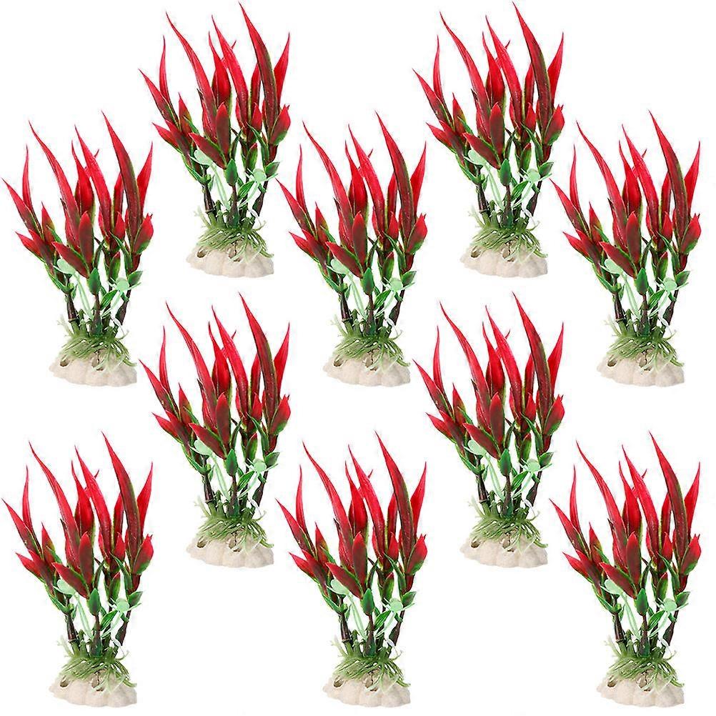 Fish Tank Artificial Plants Aquarium Decoration Underwater World Simulation 12x4.5cm 10Pcs