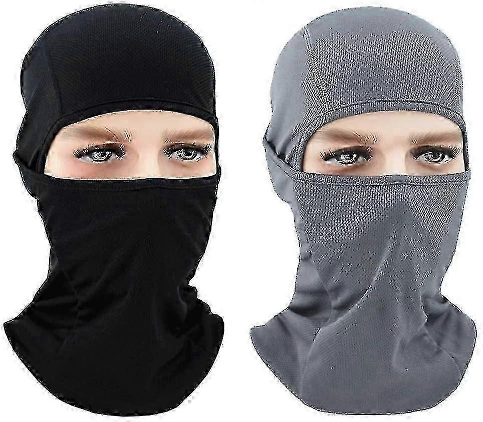 2pcs Black And Gray Face Mask Balaclava