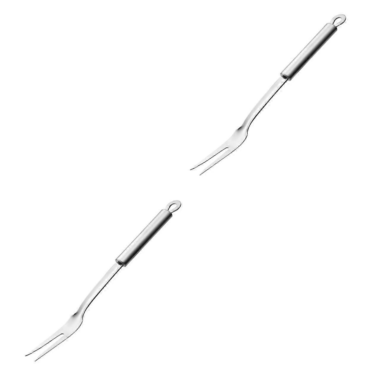 Set of 2 Grill Forks, Rustproof Meat Forks for Kitchen, 2Prong for Grill