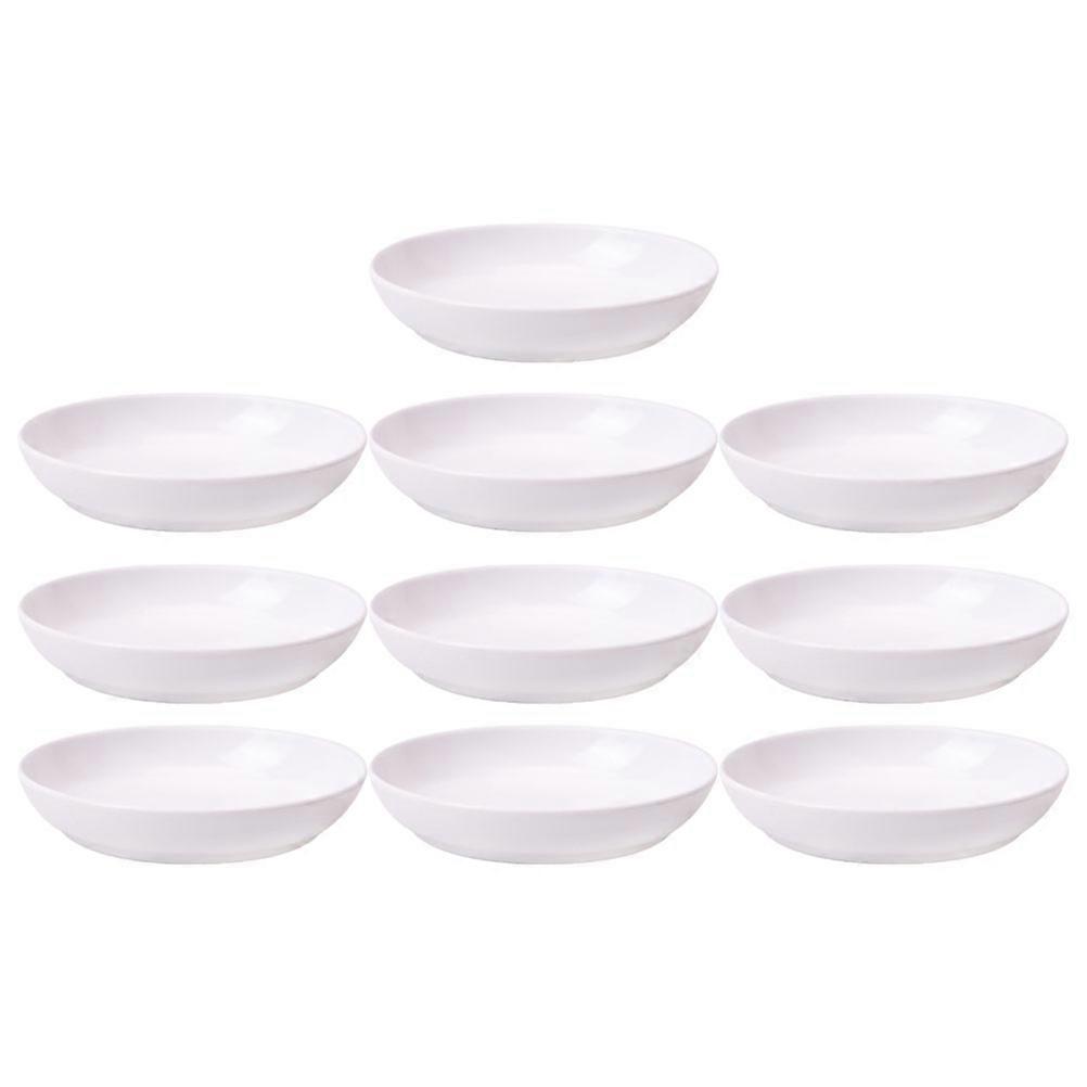 White Plastic Ink Dish for Writing Use Durable and Practical Calligraphy Accessory 10 Pieces