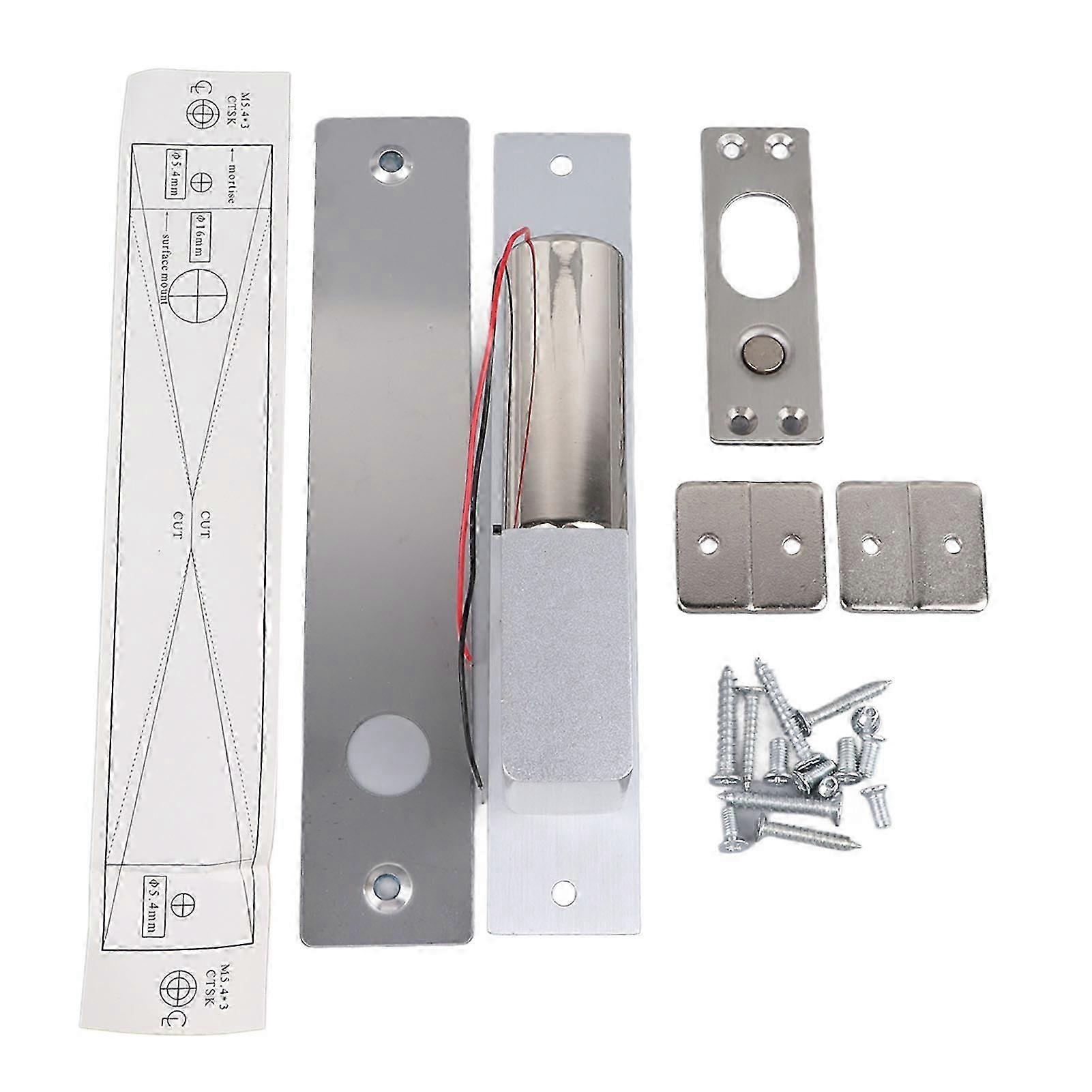 Electric Drop Bolt Lock 2 Lines Electronic Deadbolt for Narrow Doors Access Control System with Time Delay Functionality