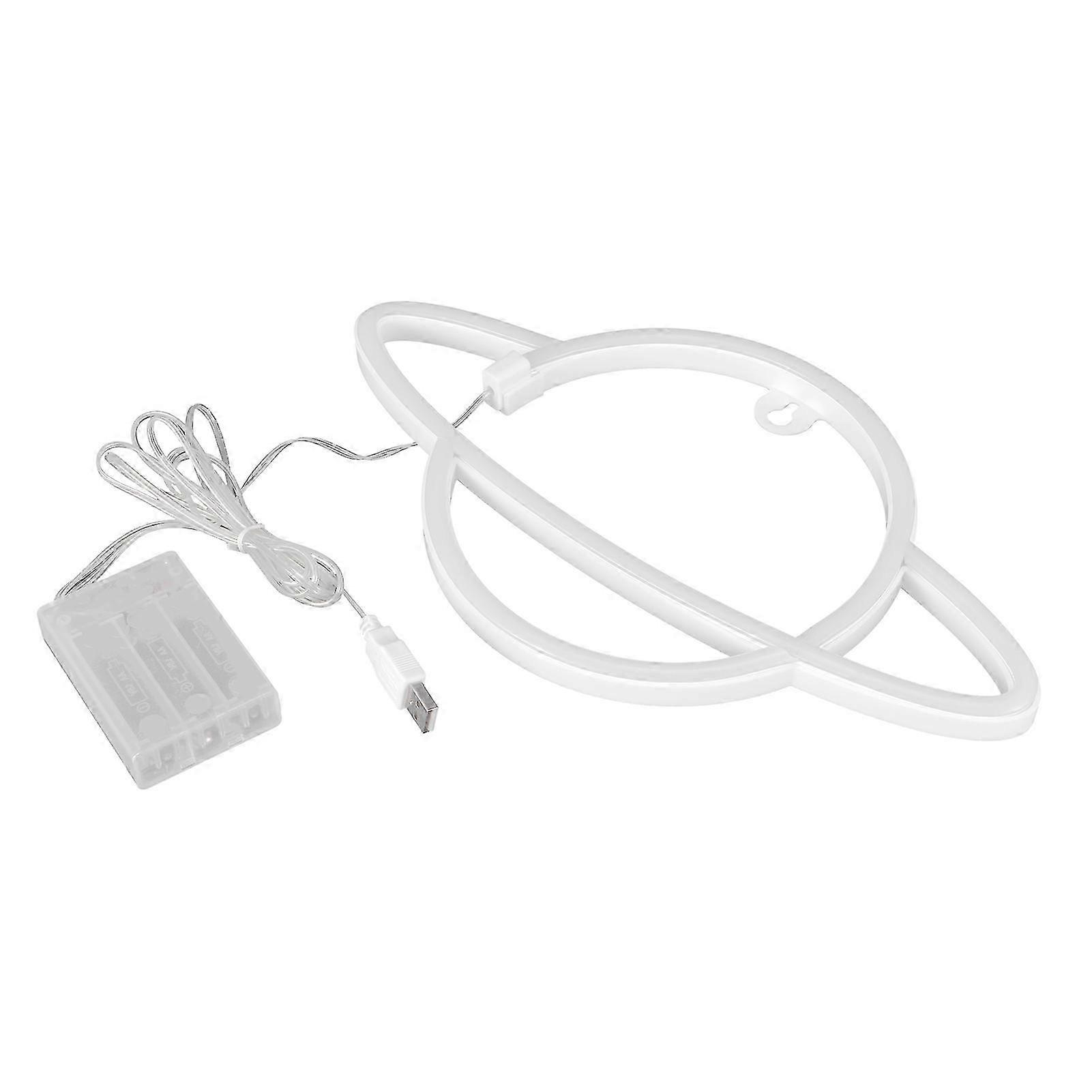 Neon LED lights designed in planet shapes for enhancing the ambiance of dormitory and bedroom party decorations
