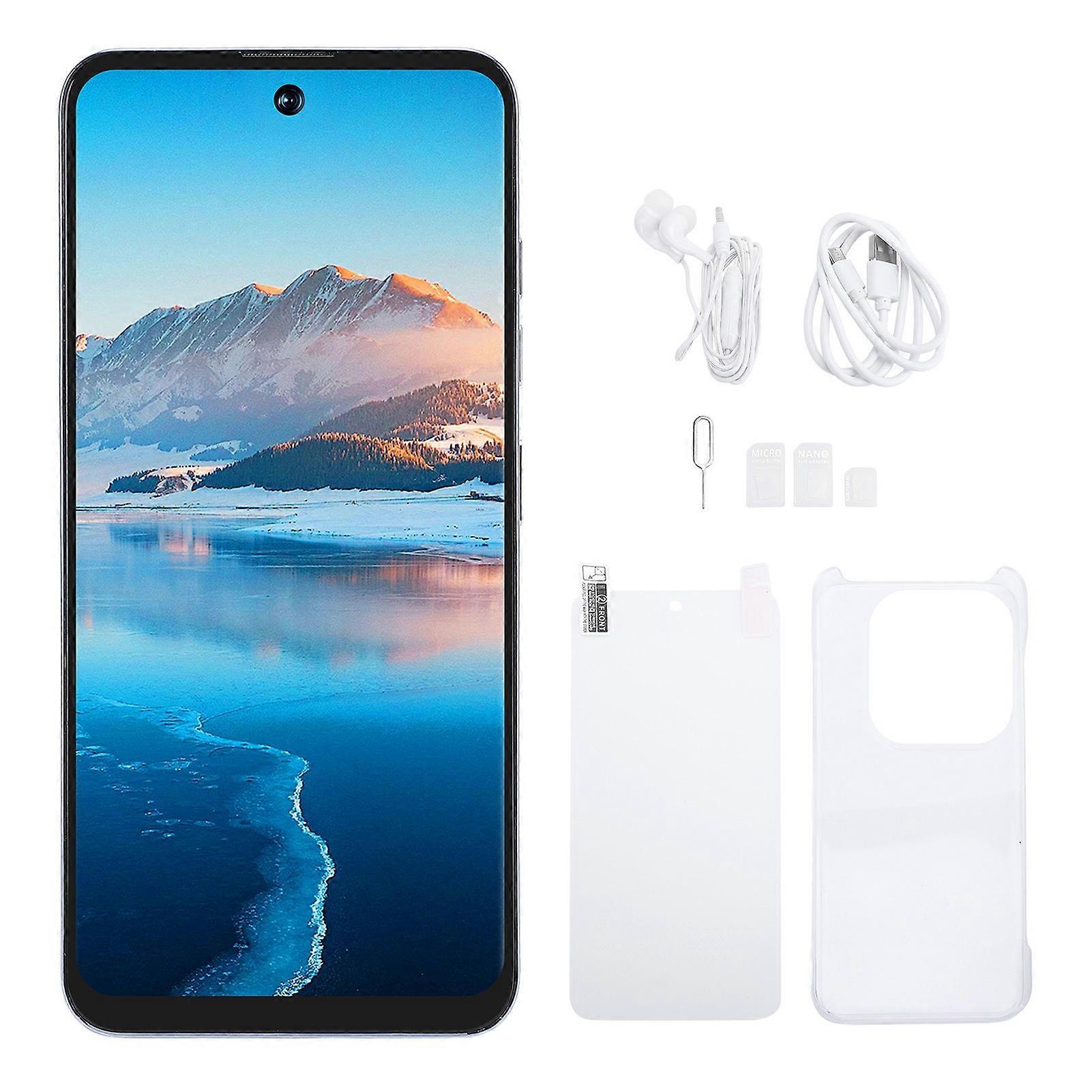 Android 10 Smartphone White: 6.54" HD, 4GB RAM, 32GB ROM, Dual Camera, Face & Fingerprint Unlock