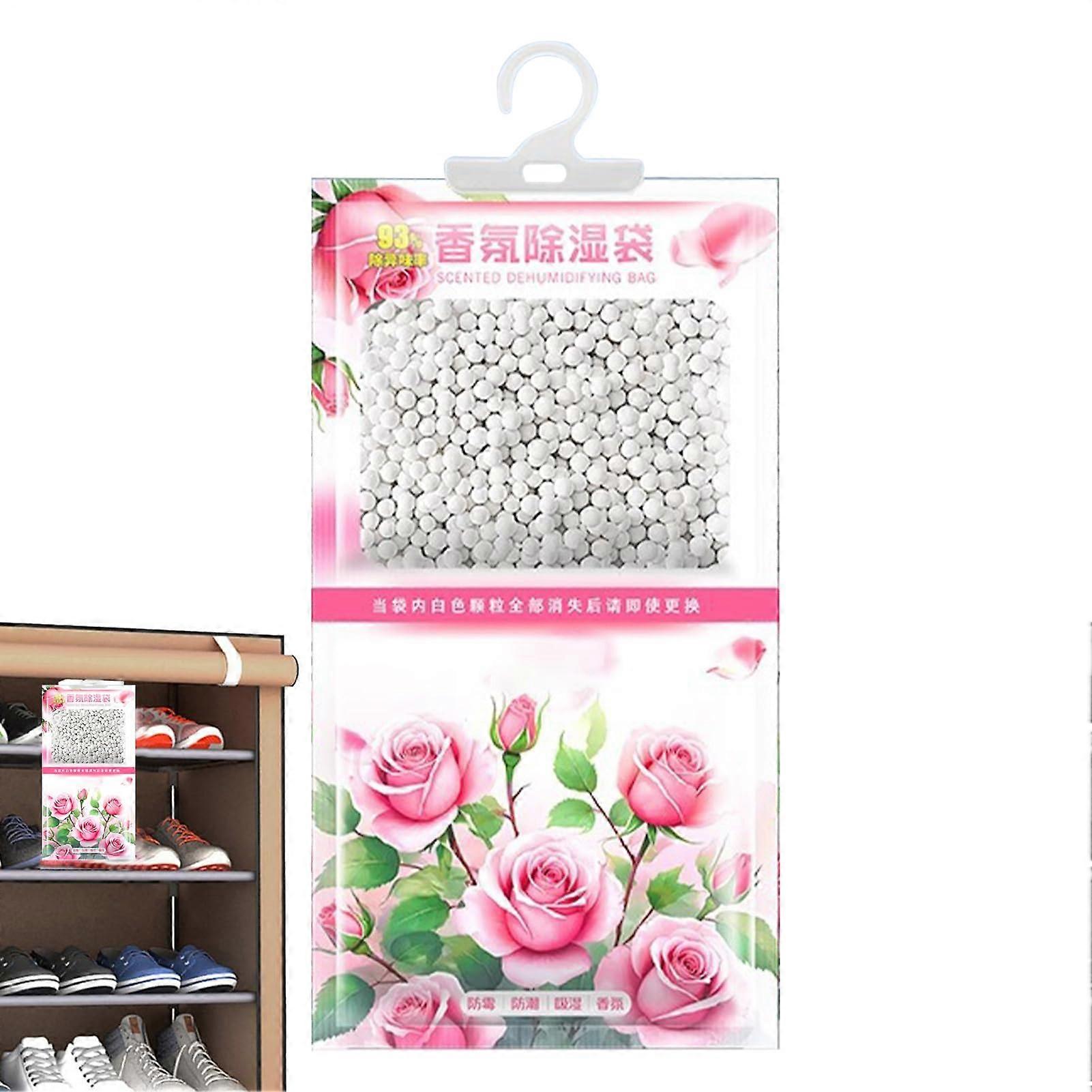 Moisture absorber for cabinets, bathroom, pantry Scented odor eliminator Rose 100g 1 piece
