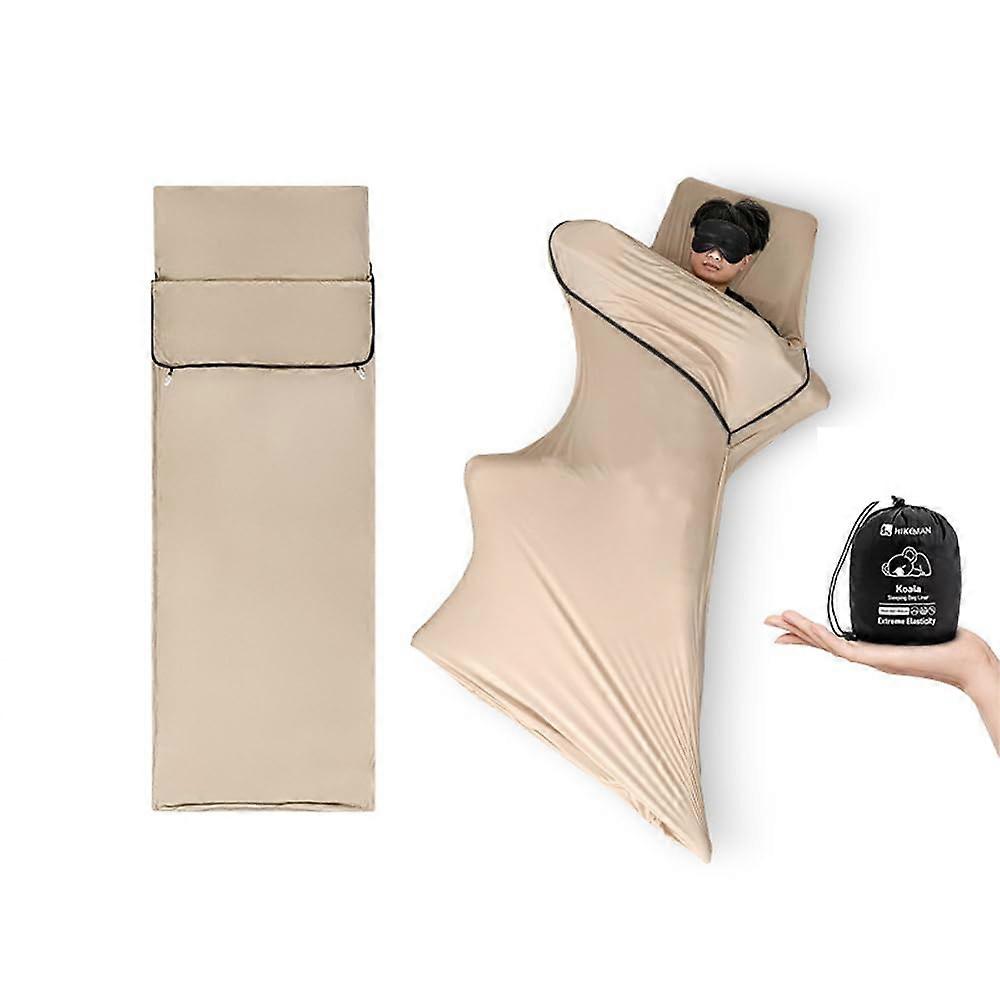 Sleeping bag liner, lightweight, elastic, for outdoor camping, travel, hotels
