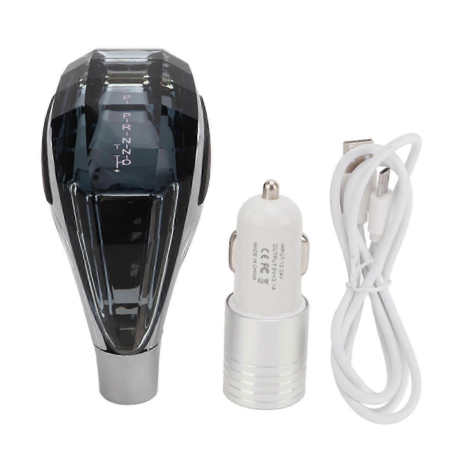 LED Crystal Gear Shift Knob Head 7 Color Automatic Touch Activated for Car Shifter Lever