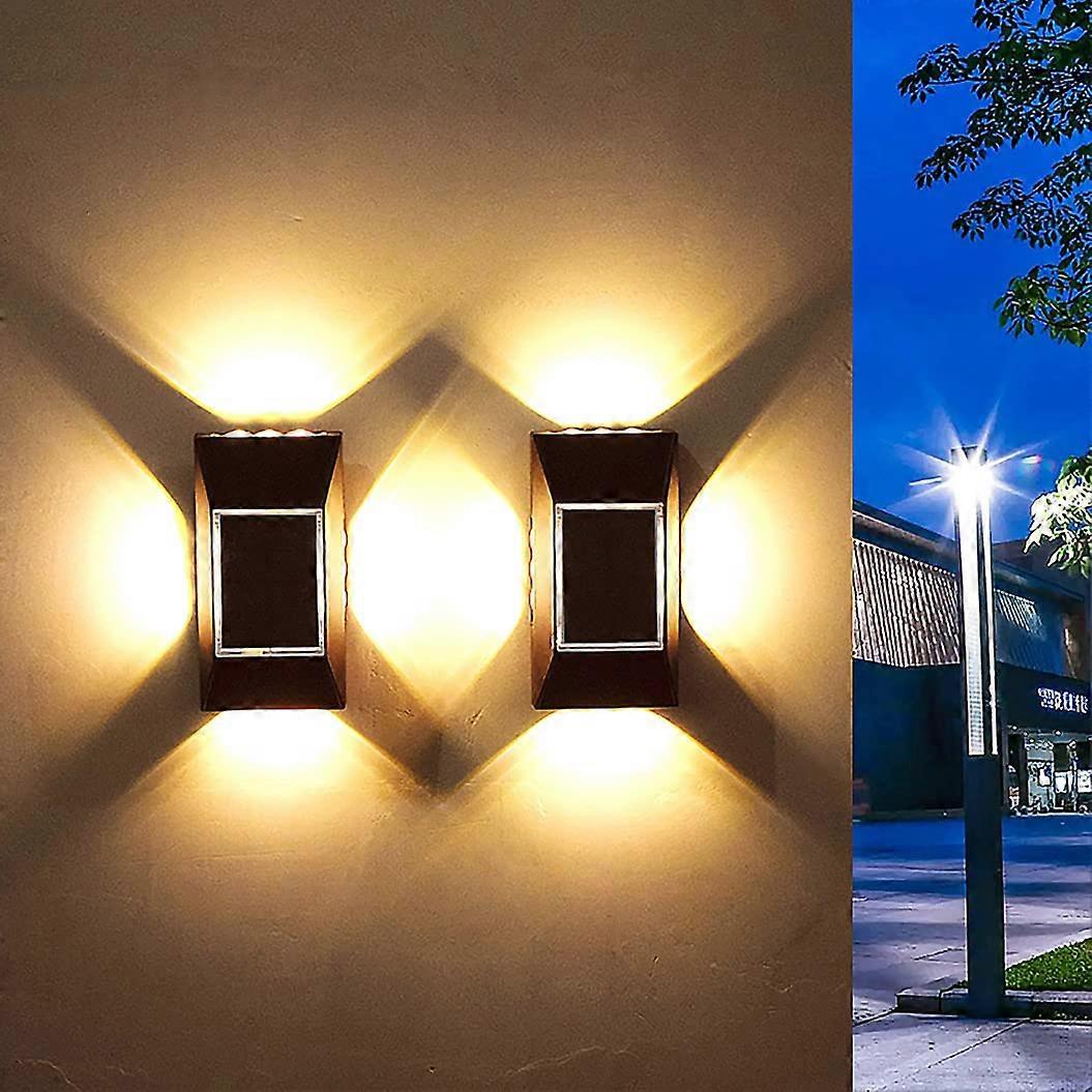 Solar Fence Lights for Patio, Path, Steps, Yard, Warm White