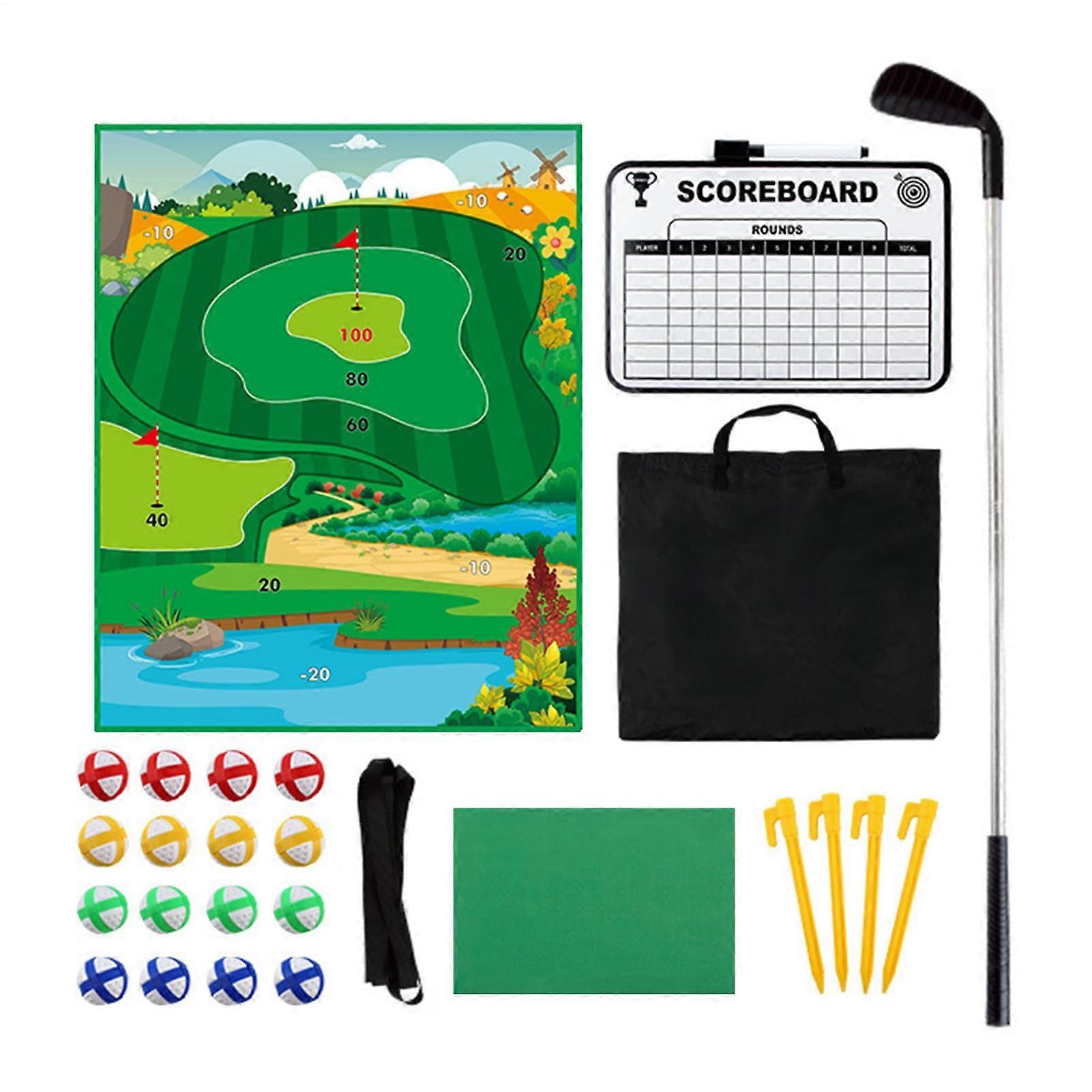 Battle Golf Chipping Spiel Set For Kids, Interactive Training Mat With Clubs For Beginners And Adults, Ideal Birthday Gift