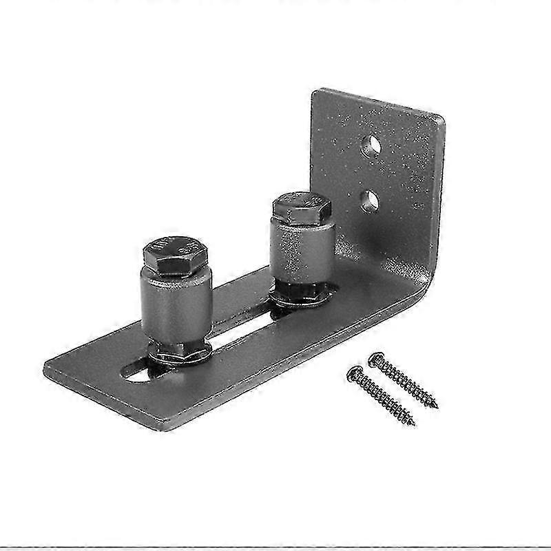 Golvstyrning för skjutdörr, justerbar rullstyrning i kolstål för trädörrar, svart vägg-/dörrstyrning