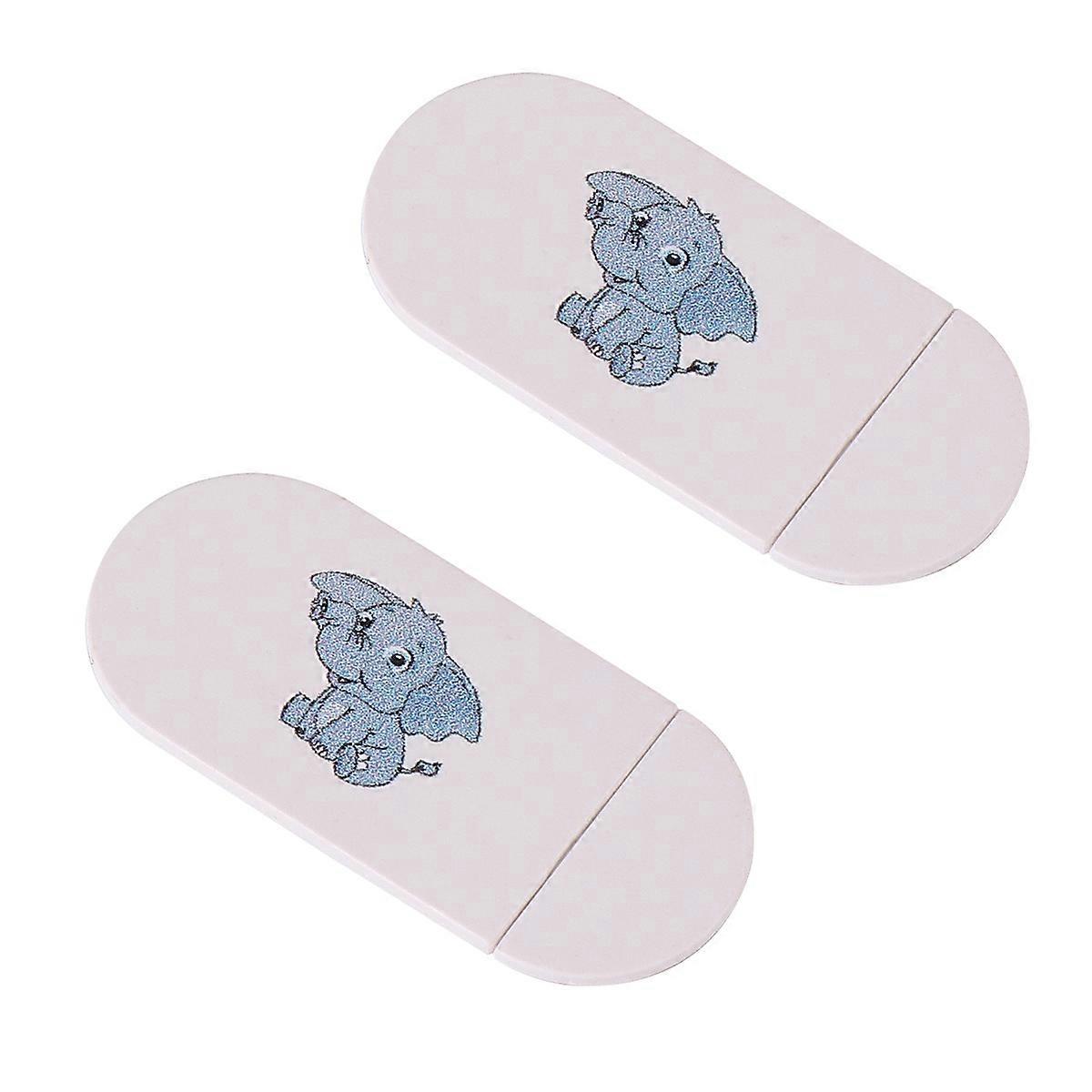 Camera Cover For Computer Elephant Pattern Privacy Protection Grey 3X1.5X0.1CM 2Pcs