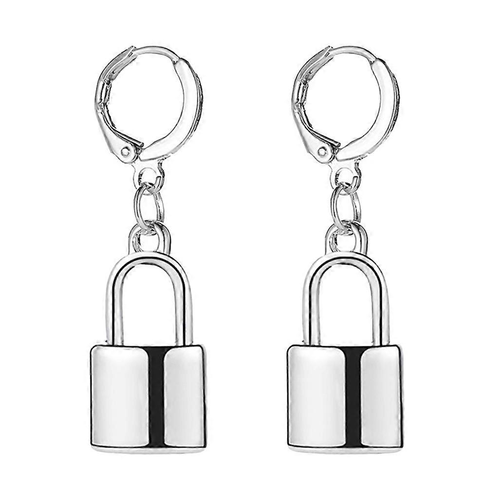 Men Earrings Hinged Earrings Lock Shape Punk Style Other Occasions 1Pair