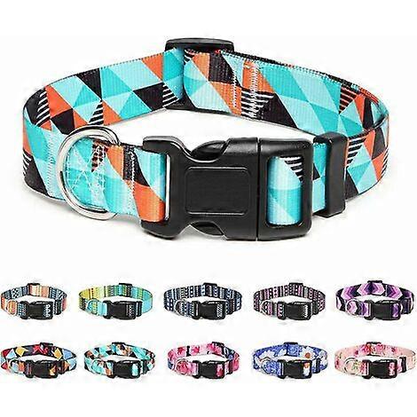 Adjustable Nylon Dog Collar (Geometric-M)