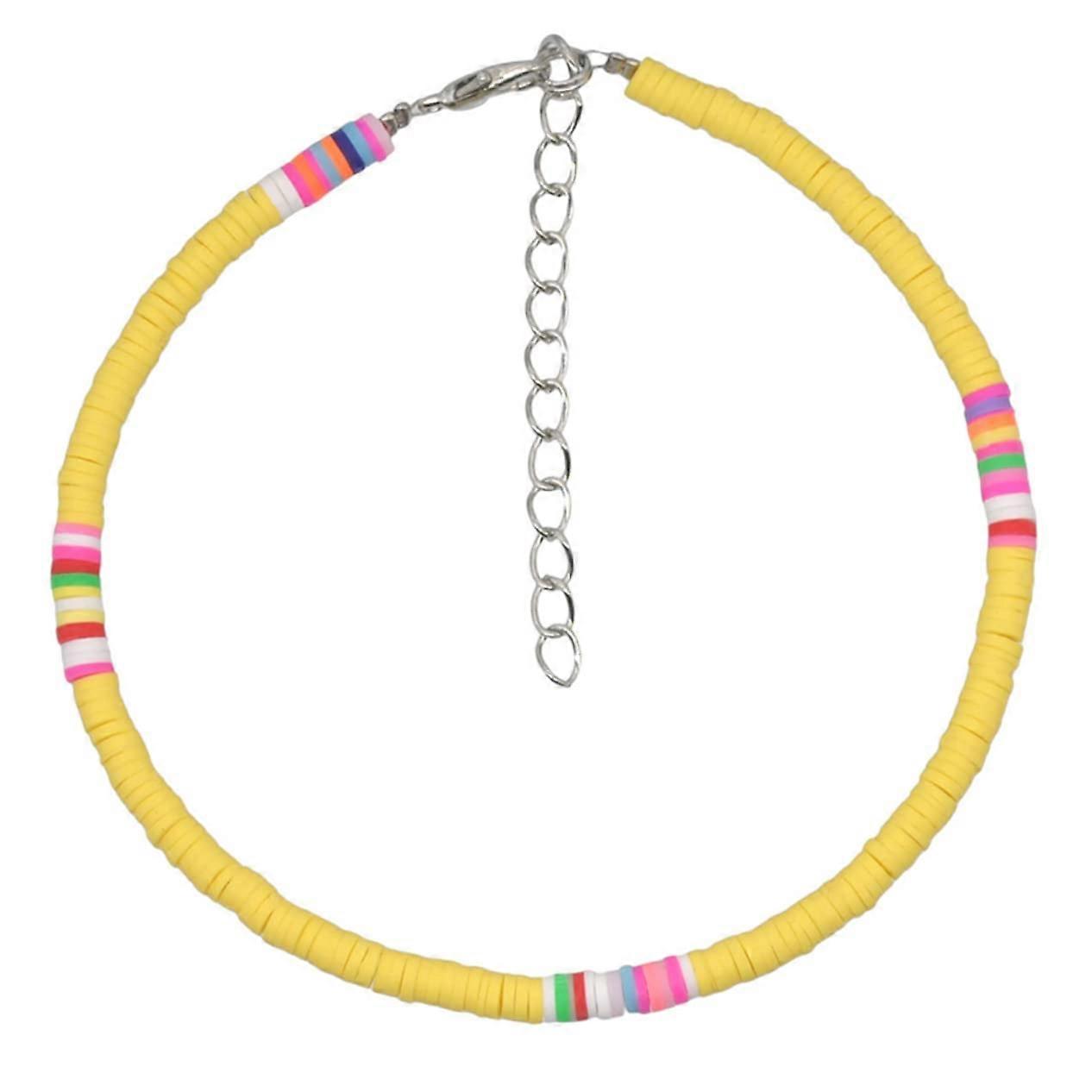 Boho Anklet Made of Polymer Clay with Colourful Beads for Beach Days