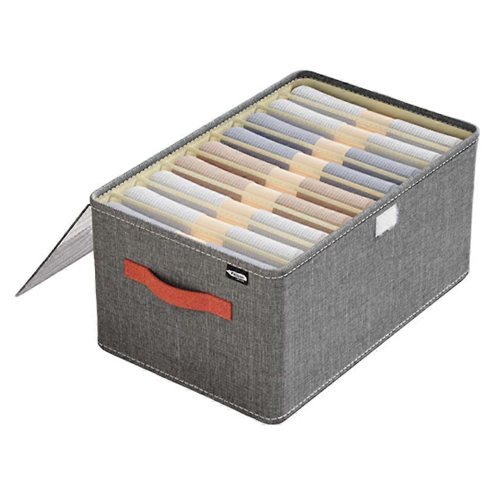 9-grid clothes storage box with lid, dustproof, for wardrobes, jeans/shirts/quilts