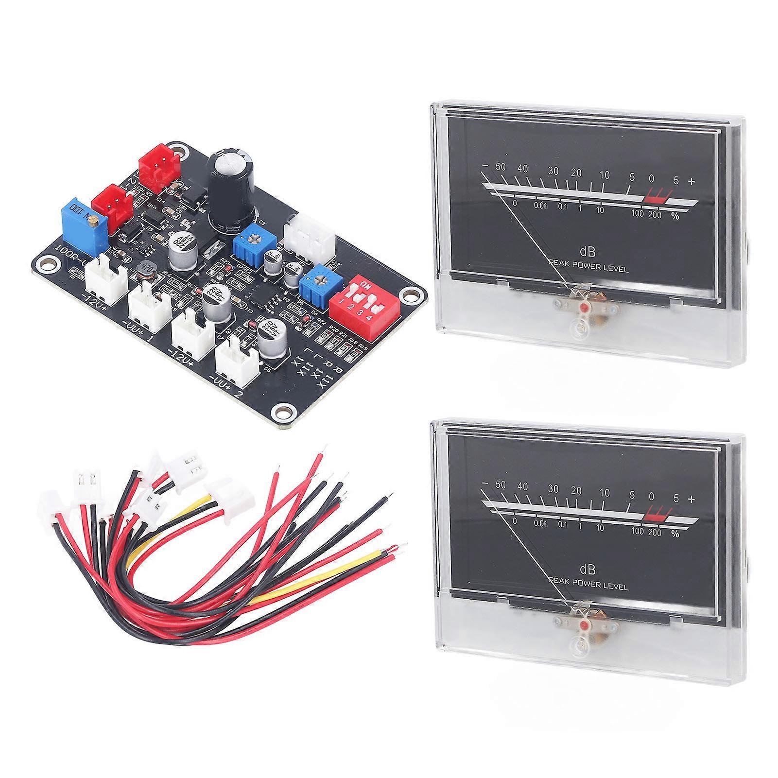 VU High Accuracy Adjustable Backlight Power Amplifier Level Meter with Driver Board for DIY Home Sound