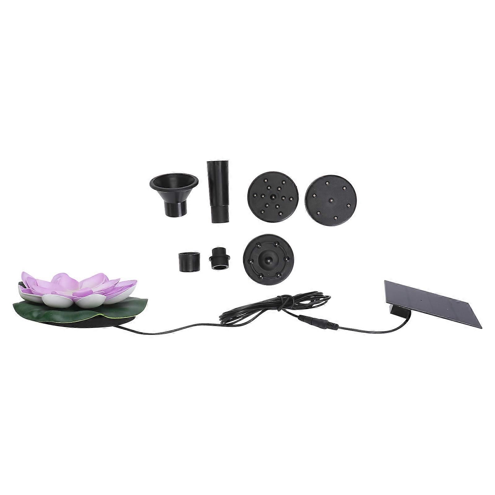 Solar Powered Lotus Fountain with Lifelike Leaf Design, Outdoor Floating Water Feature for Garden or Park, Automatic Operation