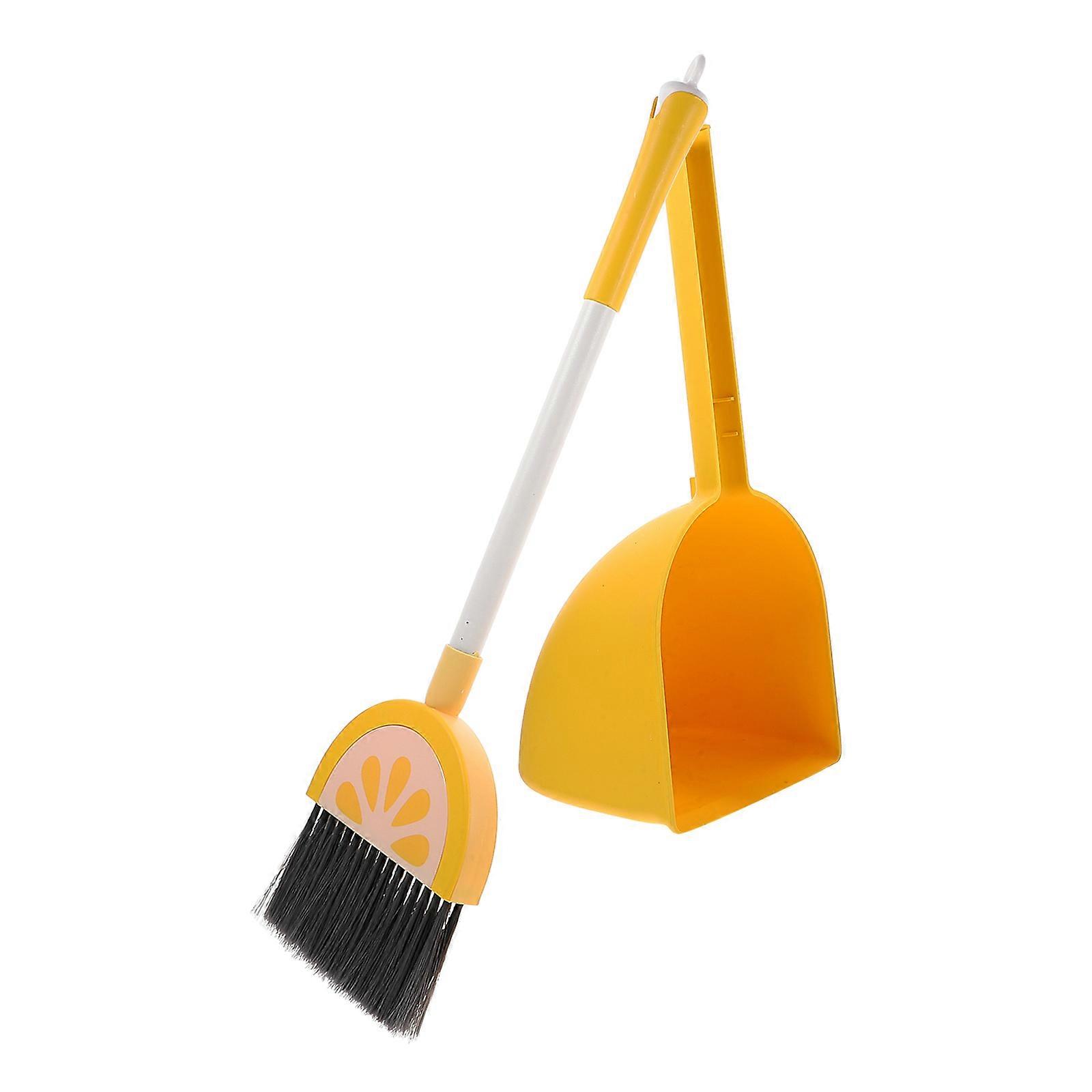 Cleaning Set Toddler Broom and Dustpan Set Children Cleaning Tools Home Use Yellow 54.00X16.30X14.20CM Housekeeping Training 1Set