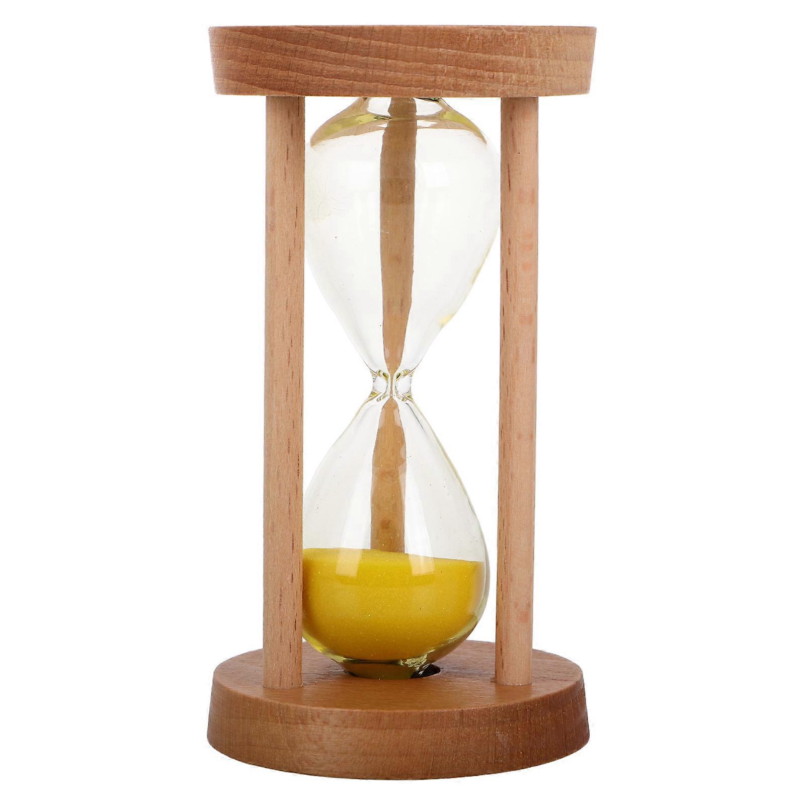 Small Hourglass Timer For Kids Bathroom Use Tooth Brushing Countdown Feature Wood Material 1Set