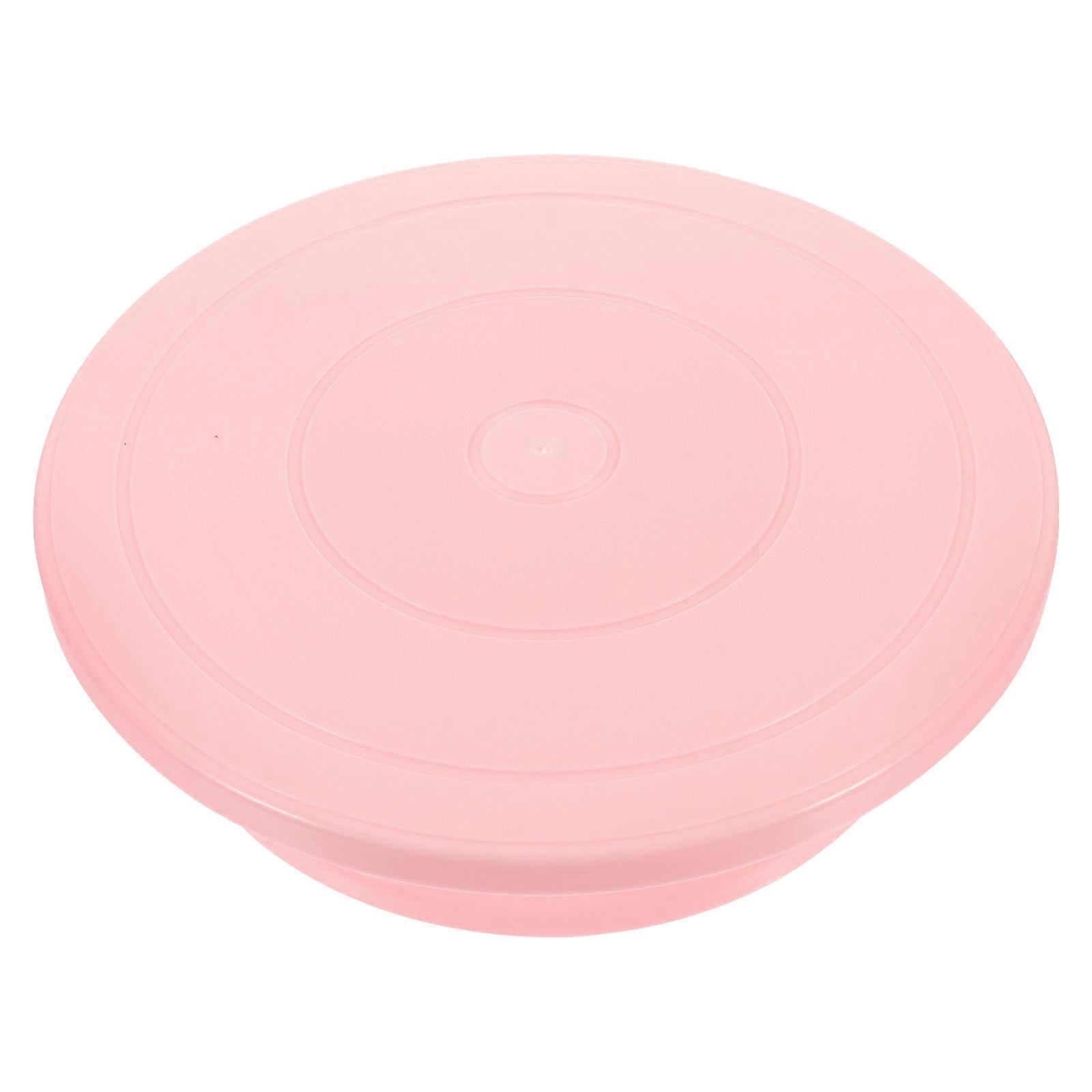 Spinning Cake Stand For Decorating Pink PP Plastic Round Shape 28Cm Diameter 1Pack