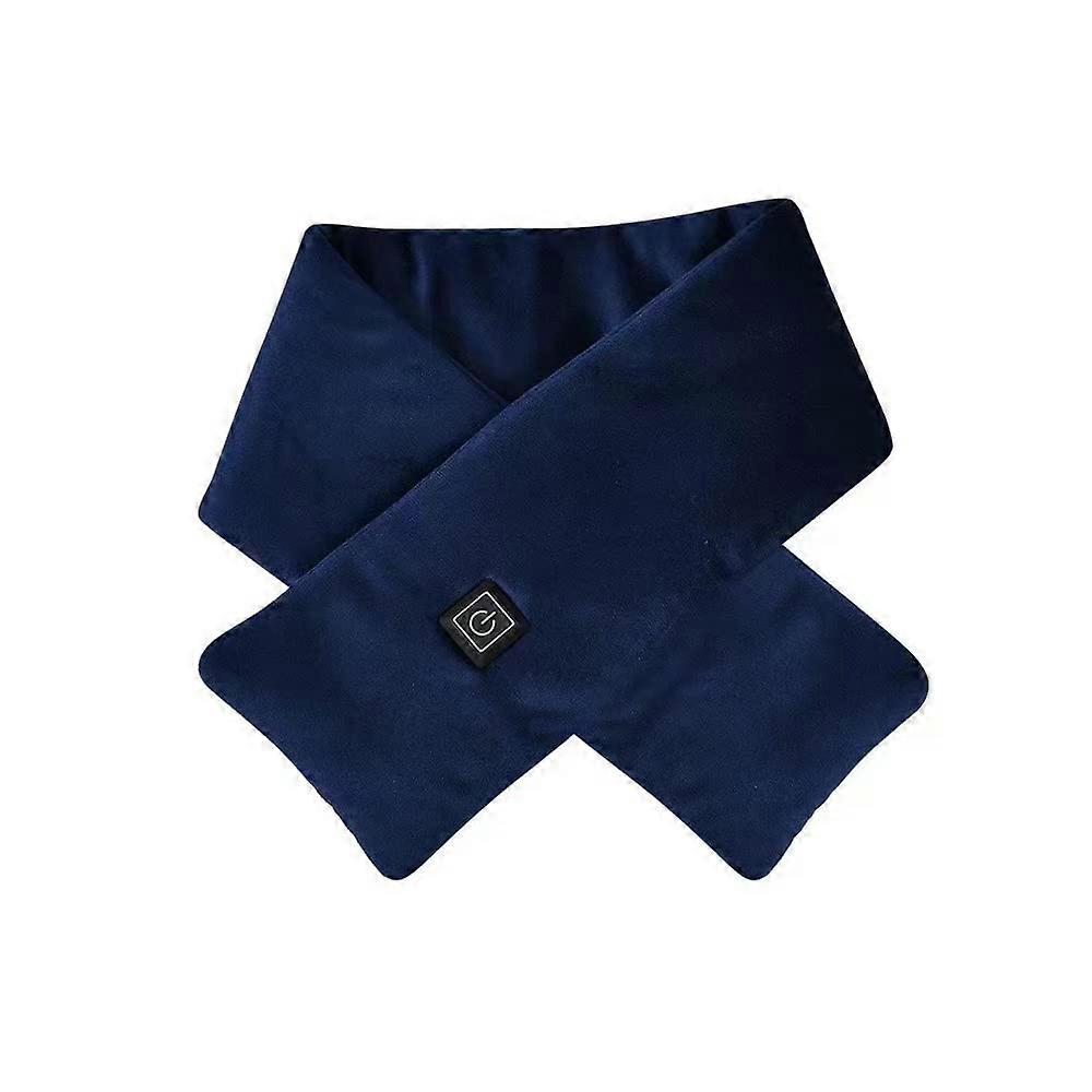 Beheizter Schal mit 3 Heizstufen für Damen und Herren, wiederaufladbar, weicher Winterschal in Blau, warmes Material