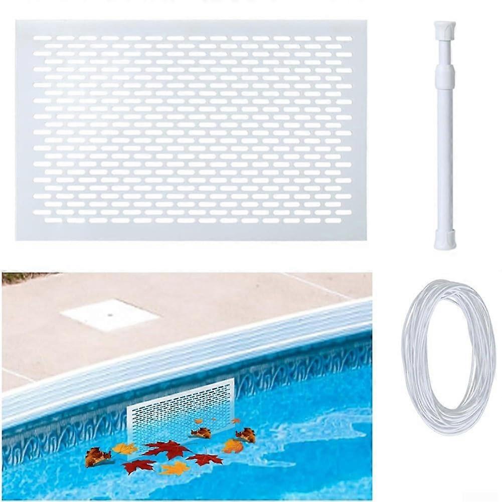 Pool Skimmer Shield, Filter Screen Board, Telescoping Pole, Elastic Rope Set For Drainage, Compatible With Skimmers