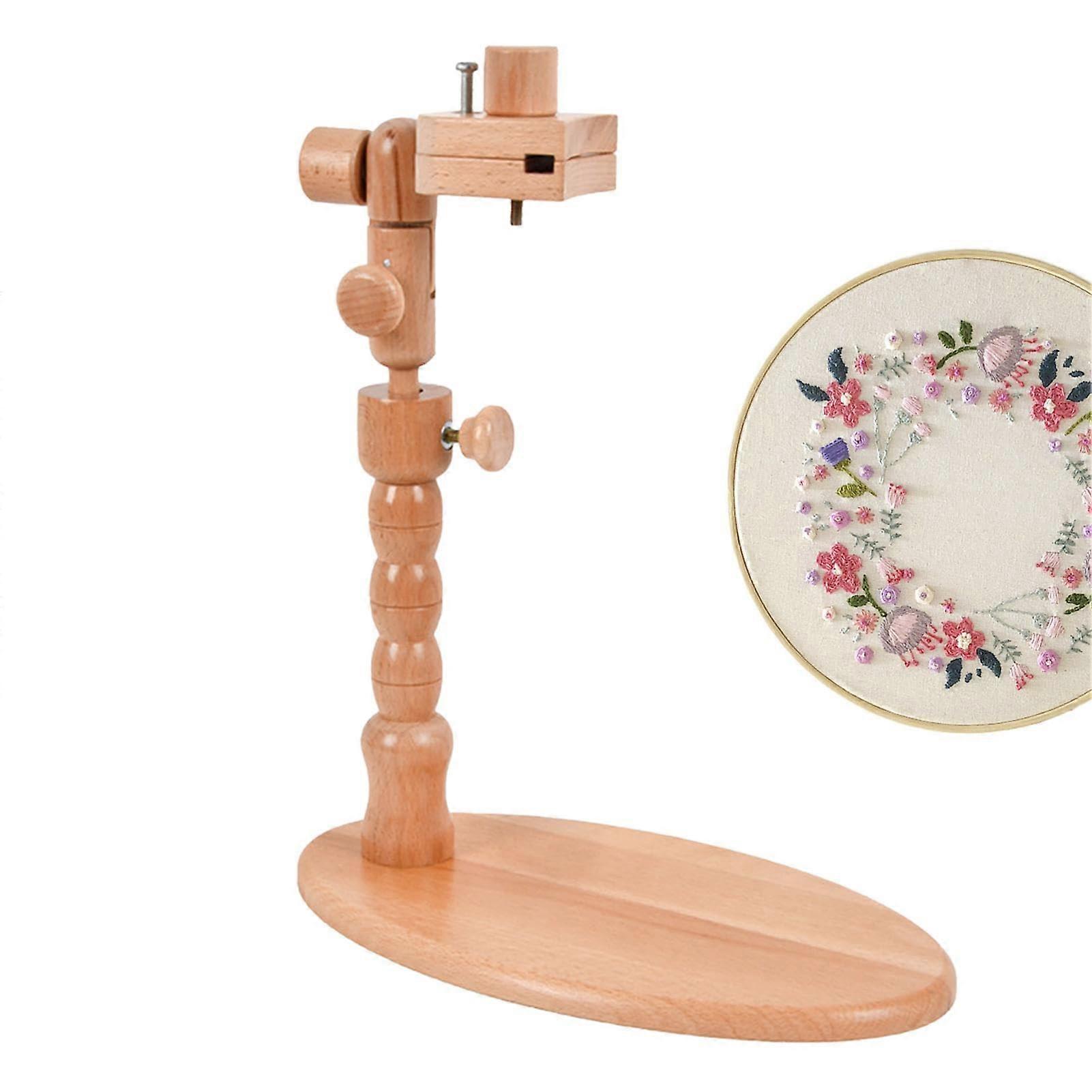 Embroidery hoop stand with desk clamp Rotating needle tip holder Adjustable stand