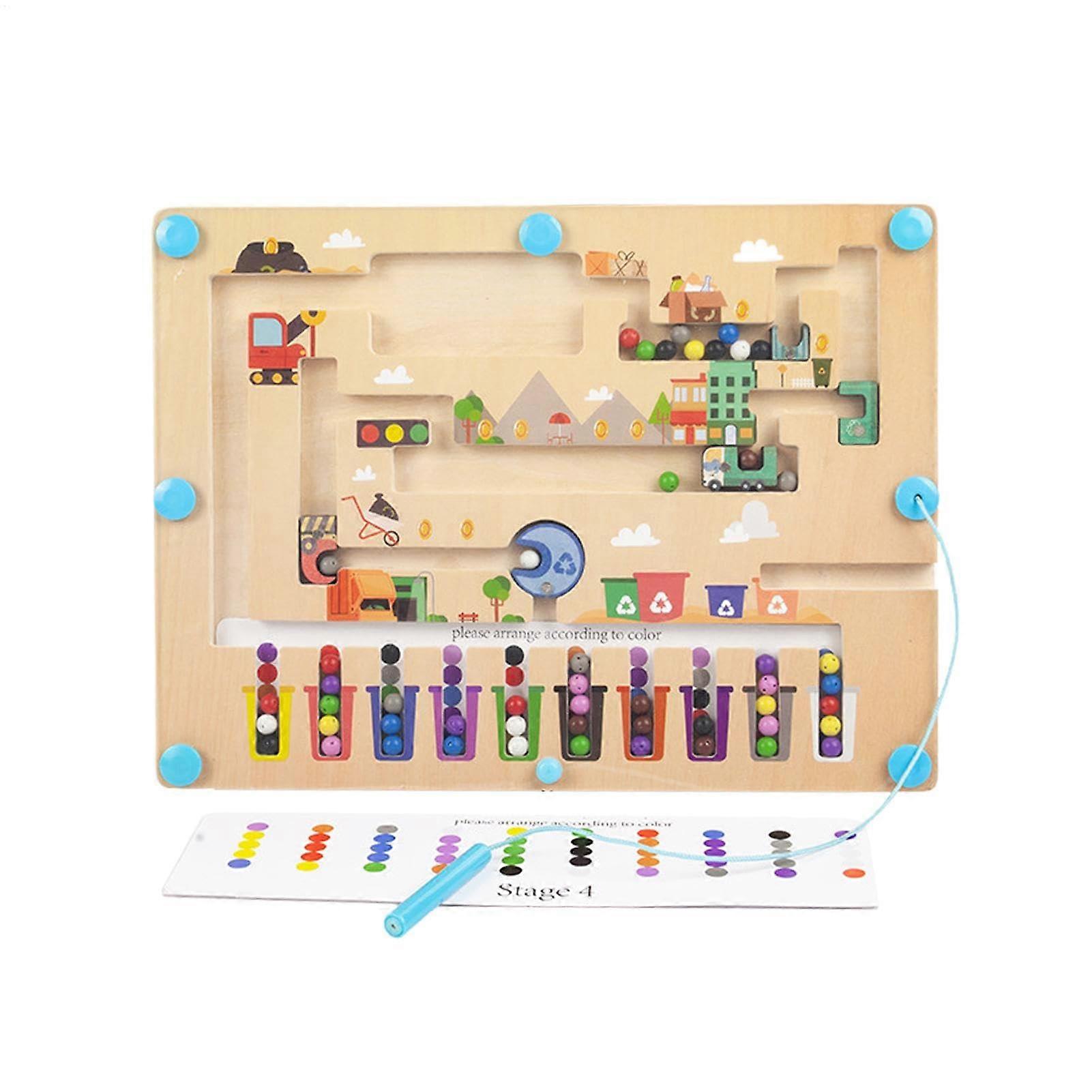 Magnetic Number Maze Wooden Learning Toy for Preschool Kids Fine Motor Skill Development