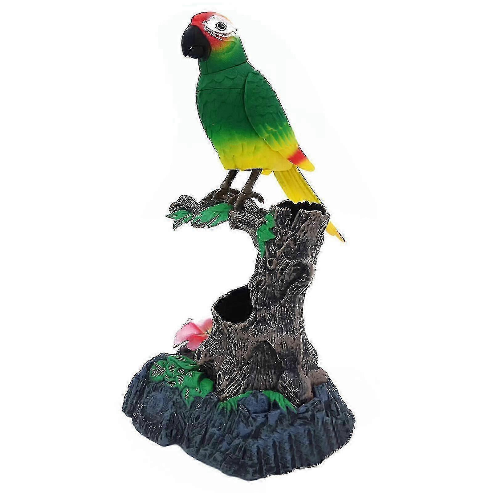 모션 센서 활성화와 함께 지저귀는 춤추는 새 노래 지저귀는 새 장난감 정원 장식품 어린이 생일 선물 신착