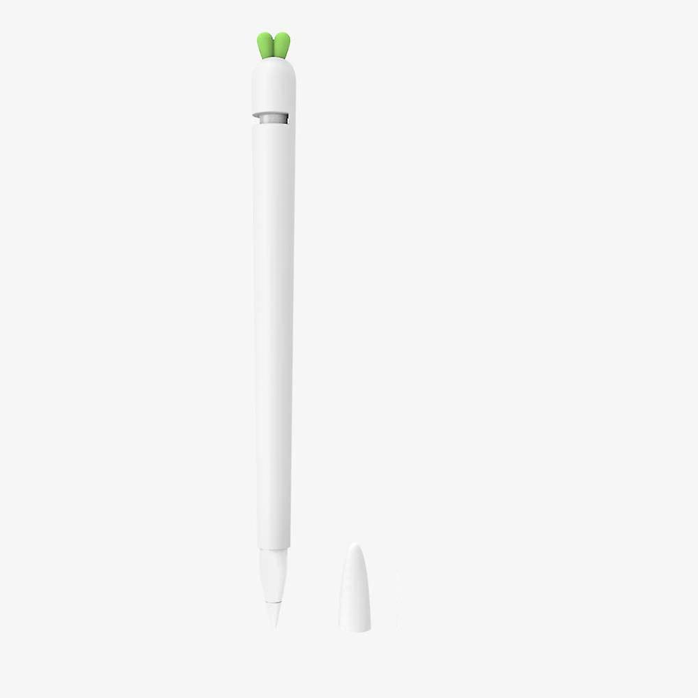 Silicone case skin compatible with the second and first generation Apple Pencil (orange, white)