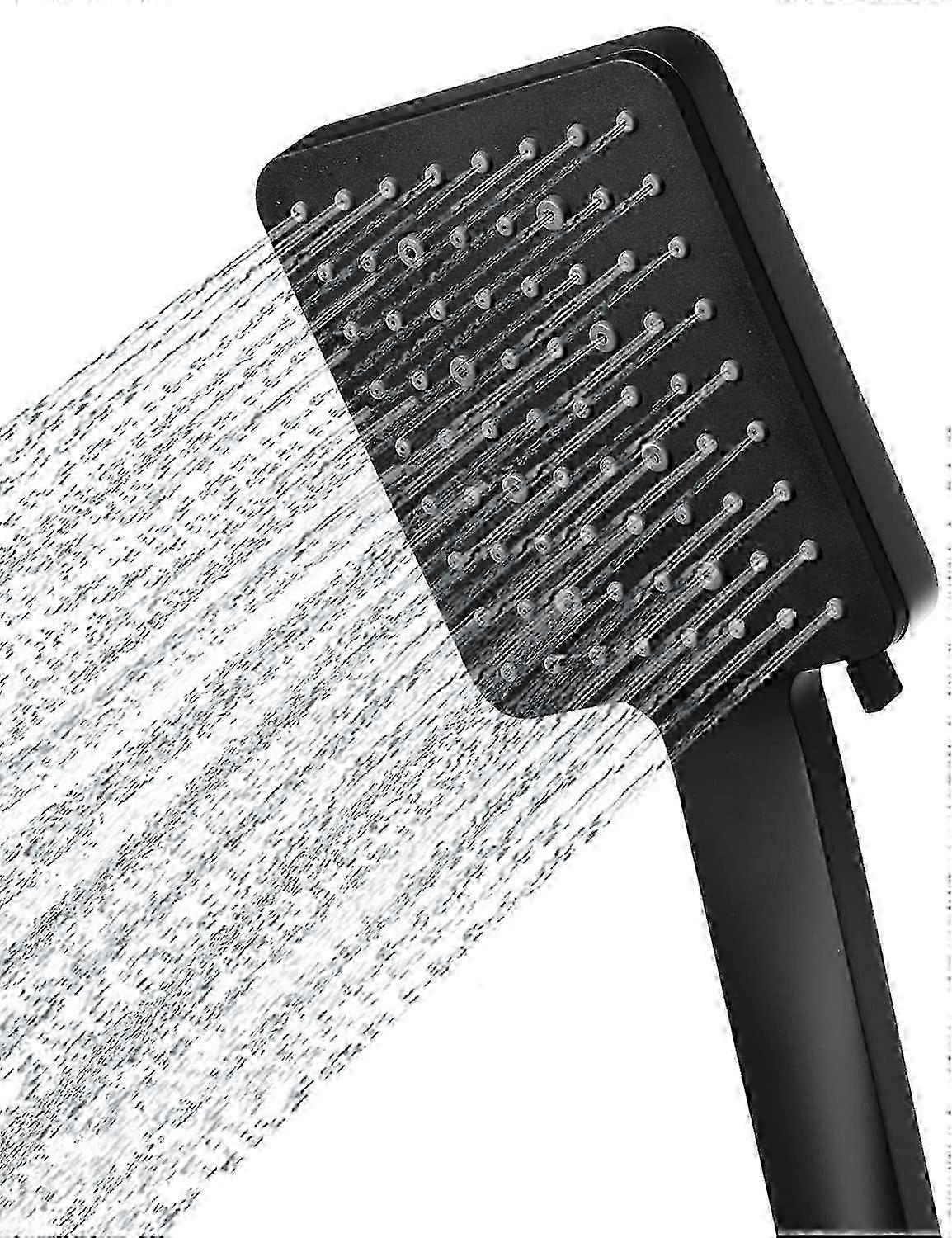 High Pressure Shower Head with 6 Spray Modes - Power Saving Black Showerhead for Eco-Friendly Water Efficiency and Spa-Like Experience