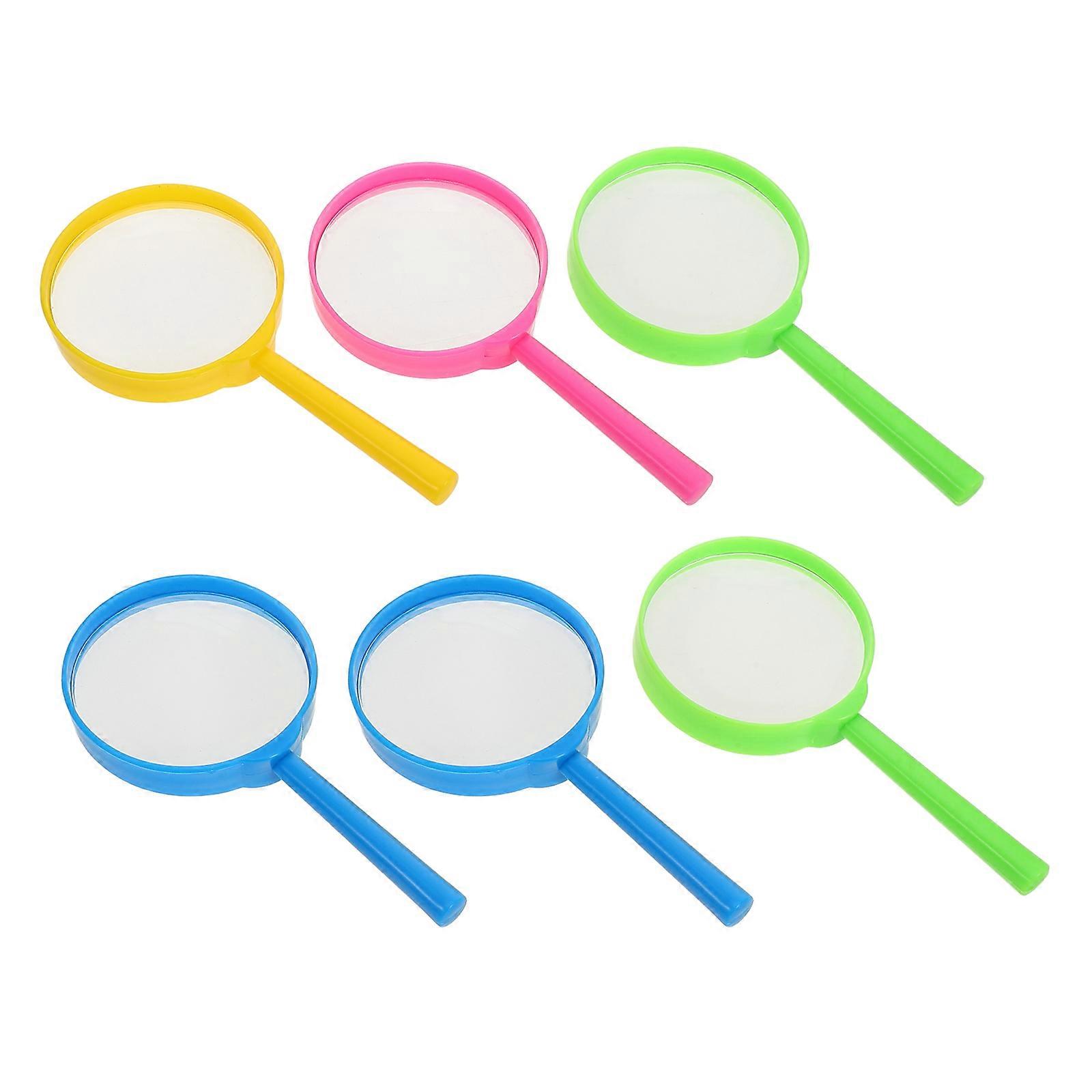 6pcs Handheld Magnifying Glass for Portable Use – Ideal for Science Experiments, Reading, and Observation Activities