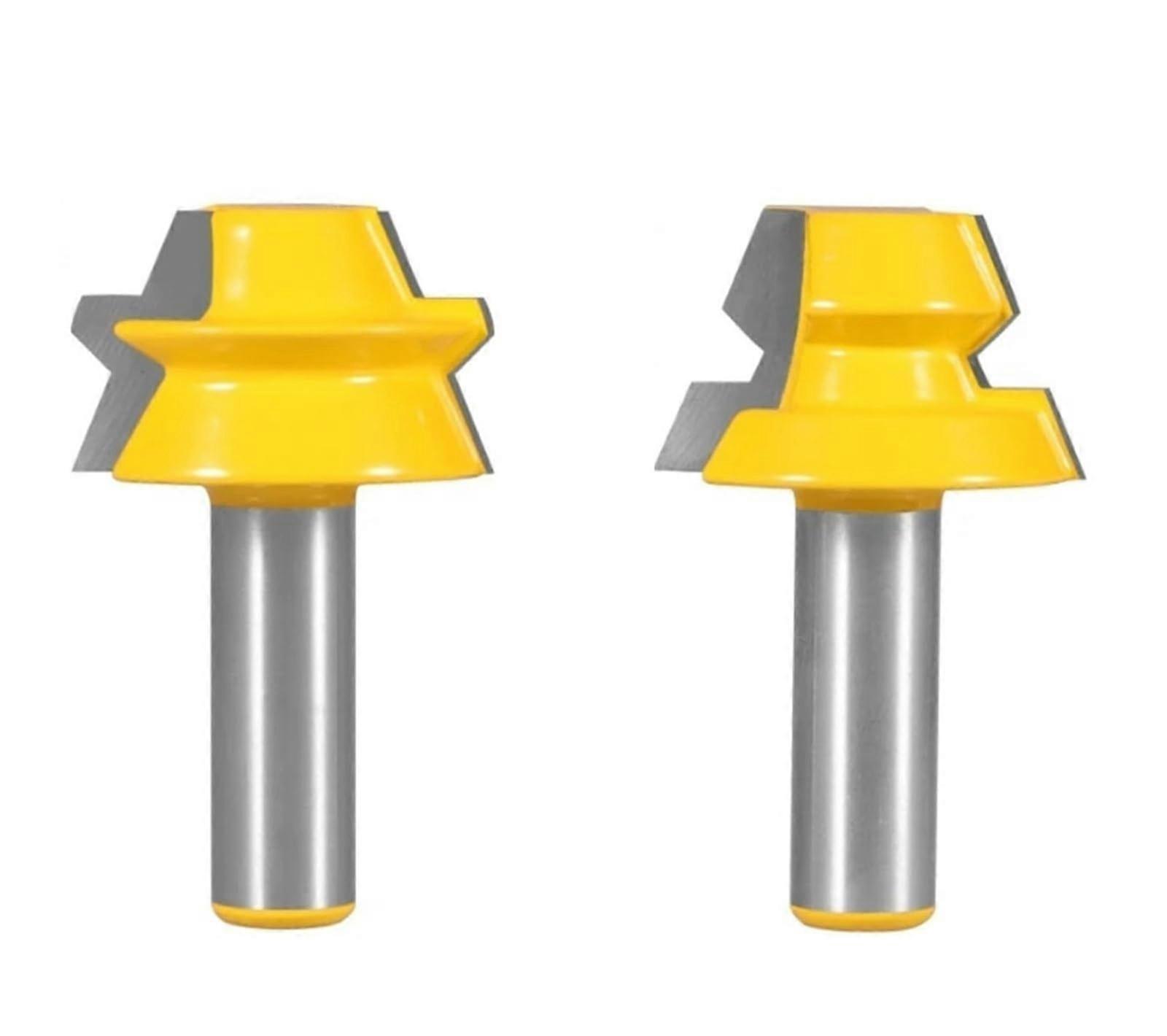 2PCS Lock Router Bit Woodworking Milling Cutter for Wood Planing Cutter (12.7x38x23)