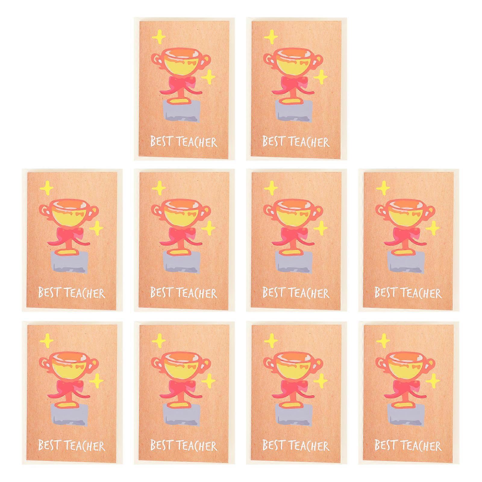 Paper Greeting Card Teacher's Day Card for Teachers 10Pcs Blessing Cards