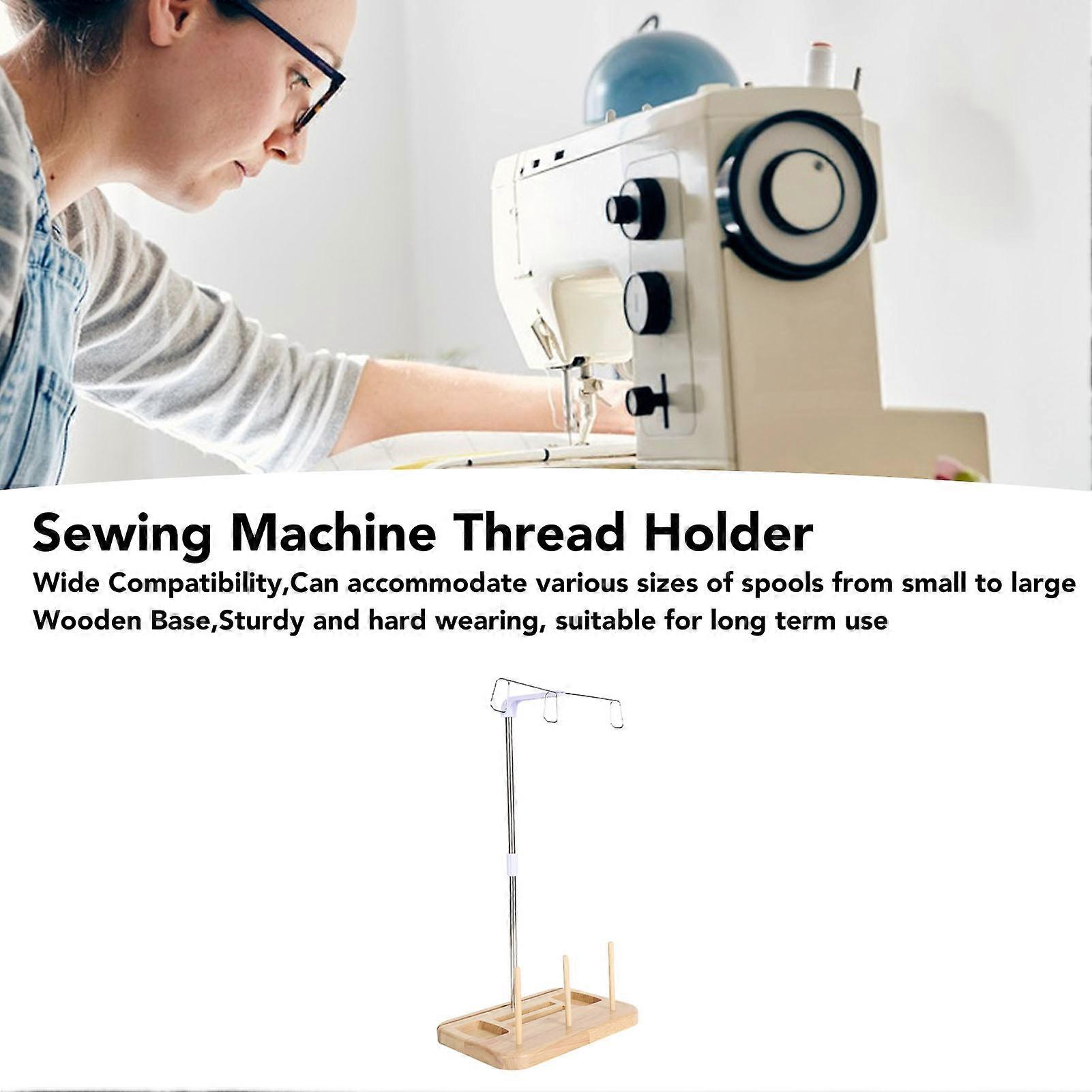 Thread Holder Stable Wood Base Large Spool Thread Stand for Embroidery Sewing Machine Type B
