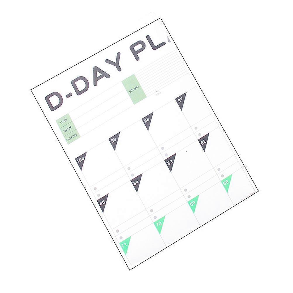 100 Day Countdown Calendar Learning Schedule for Study Gift