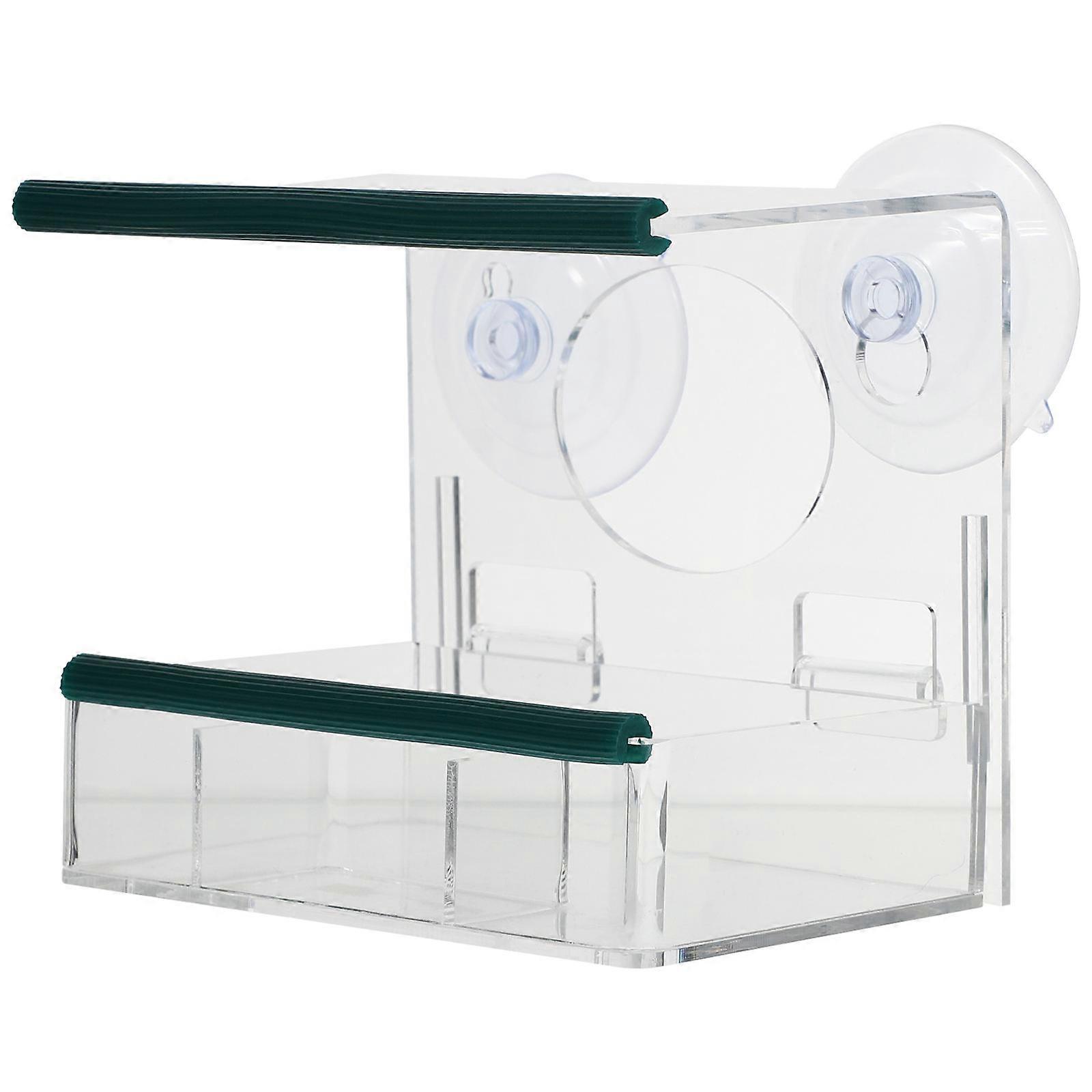 1pc Acrylic Bird Feeder with Suction Cup Practical Feeding Tool