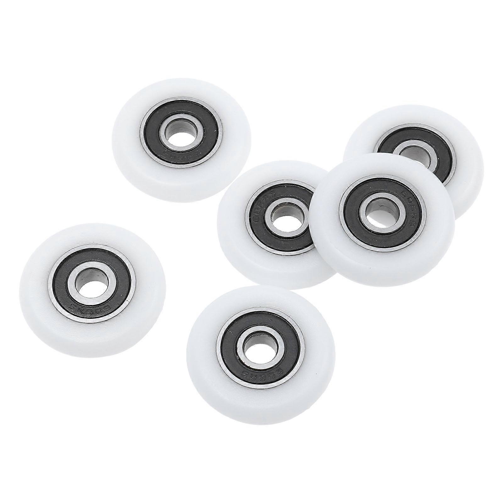 Sliding Door Wheel for Home Use Durable PVC White Single Wheel for Smooth Movement 6 Pieces